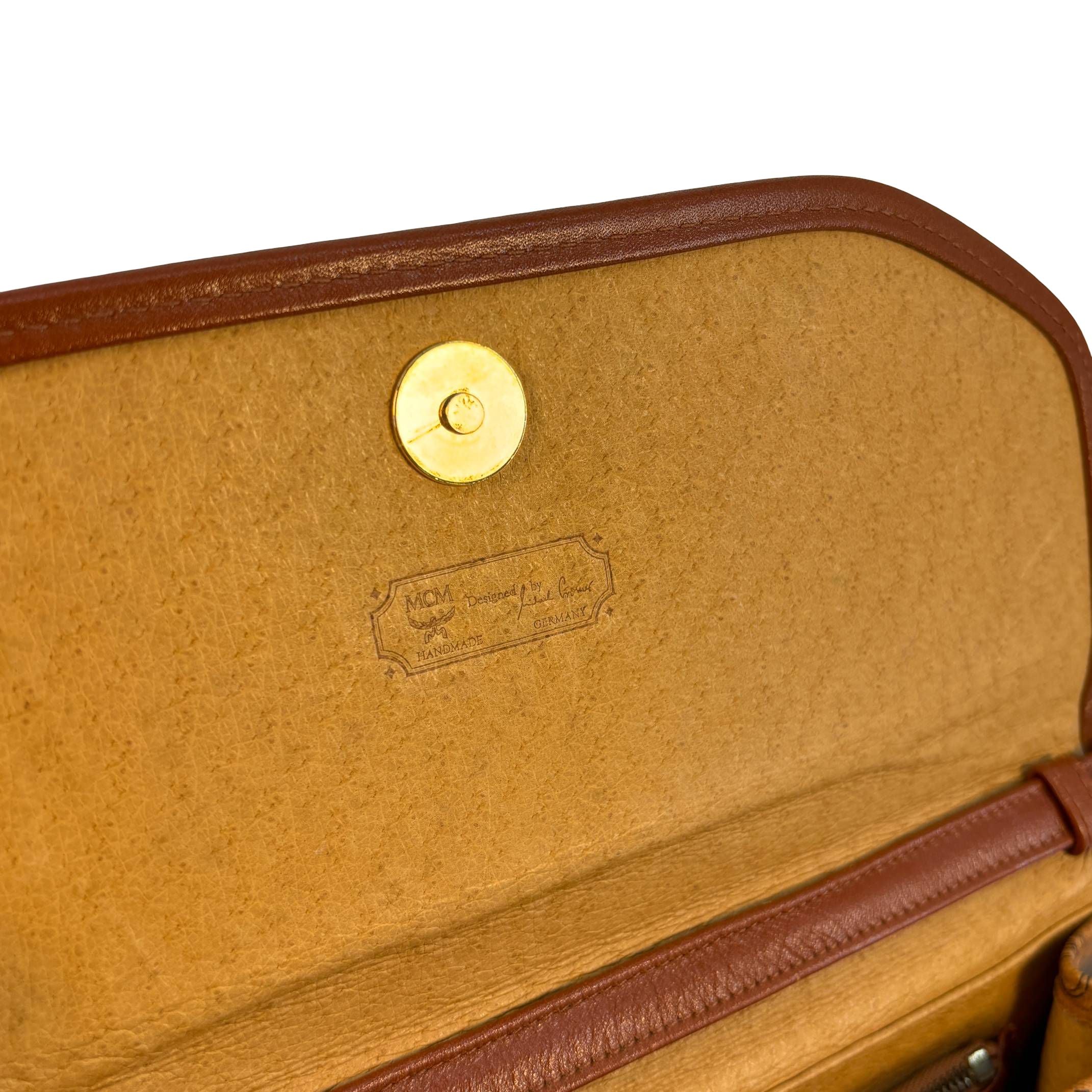 MCM Flap Pochette Cognac Visetos Monogram