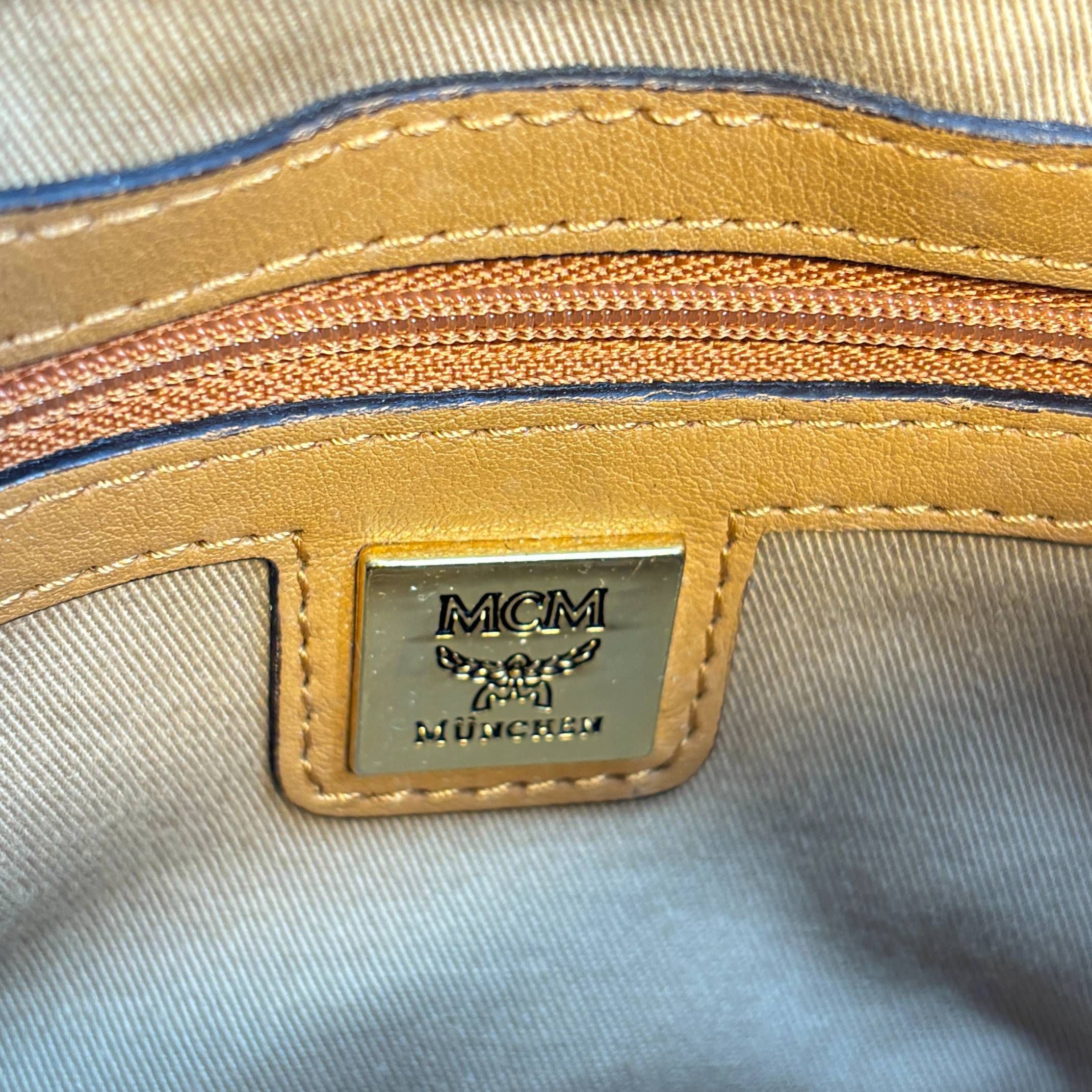 MCM Accessory Pochette Cognac Visetos Monogram