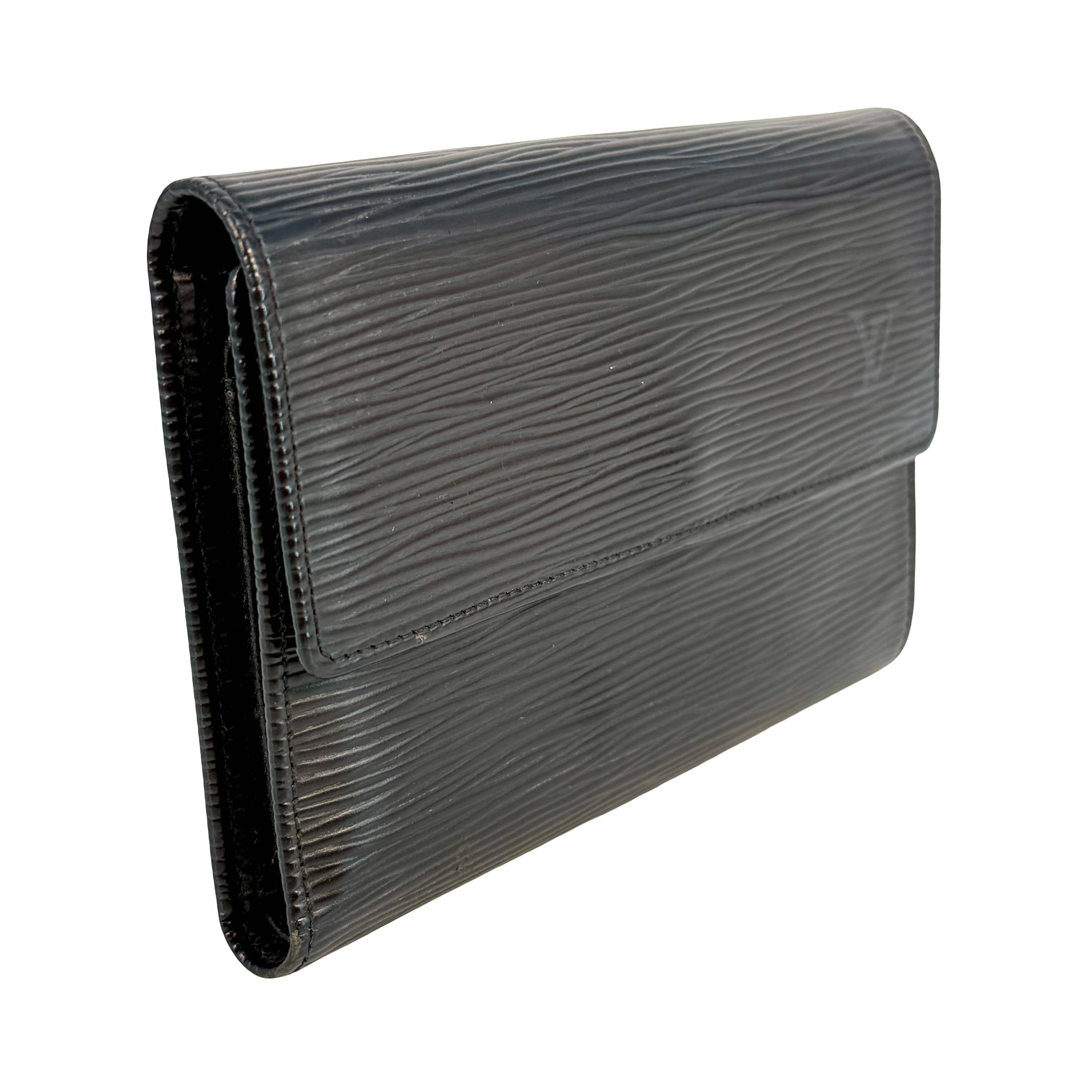 Louis Vuitton Porte Tresor Etui Wallet Schwarz Epi Leder