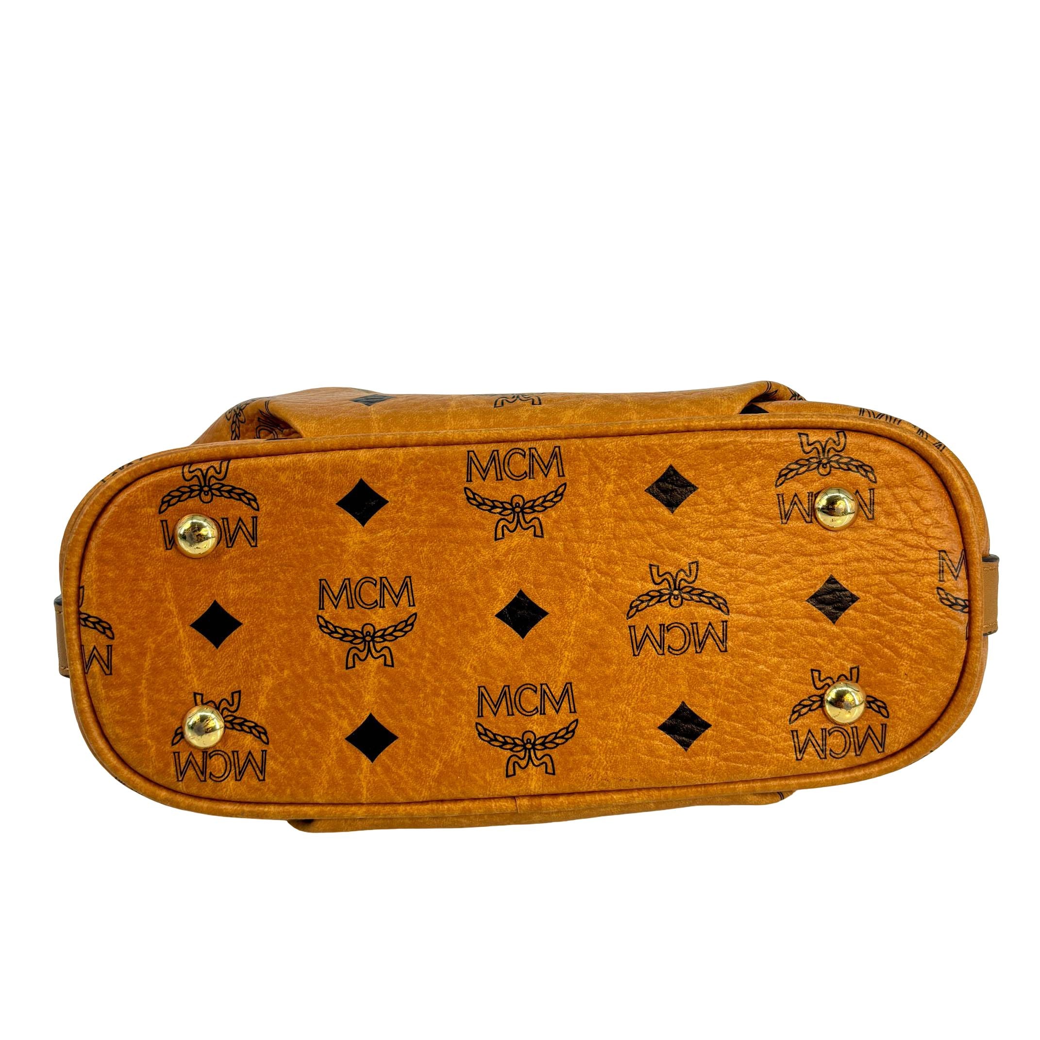MCM Accessory Pochette Cognac Visetos Monogram