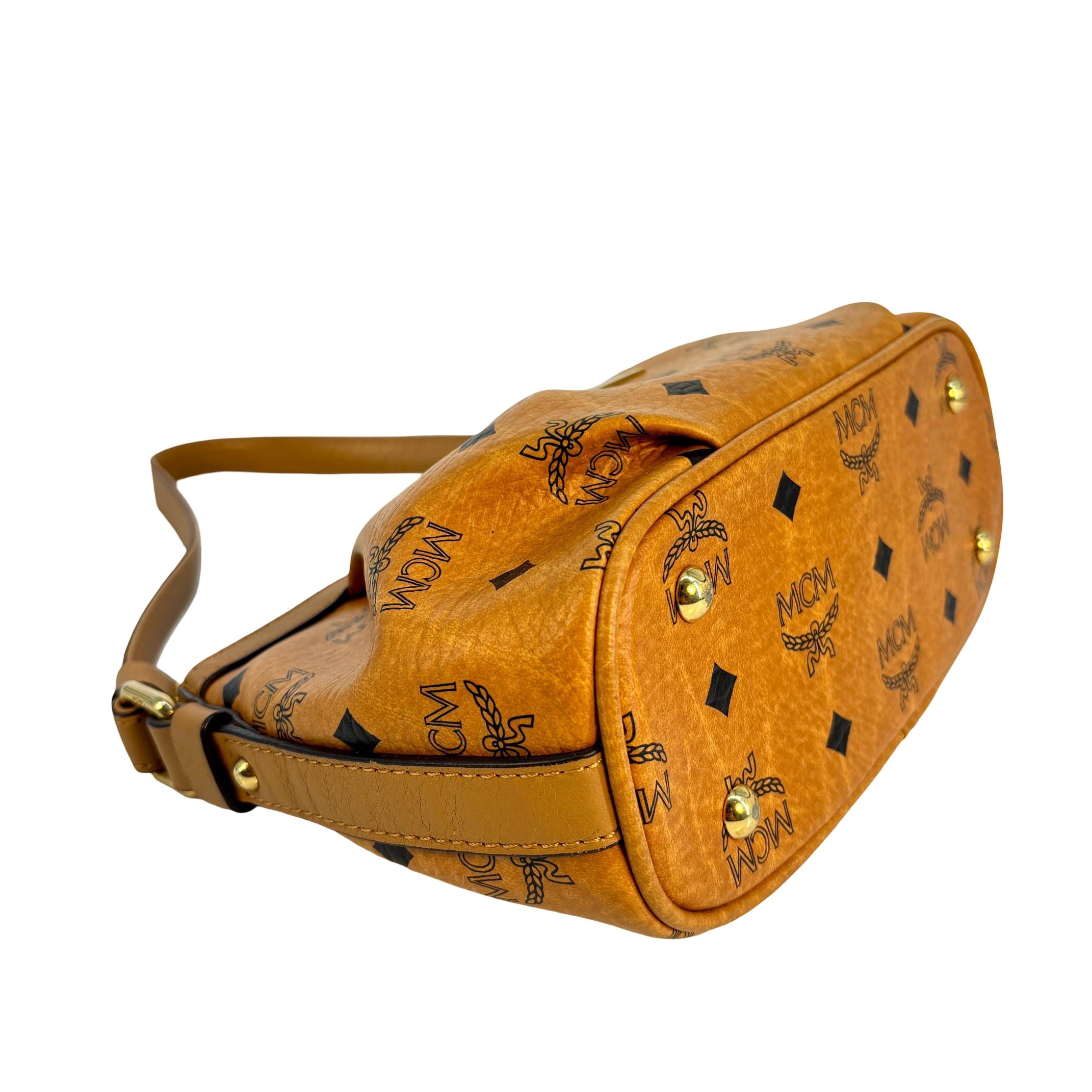 MCM Accessory Pochette Cognac Visetos Monogram