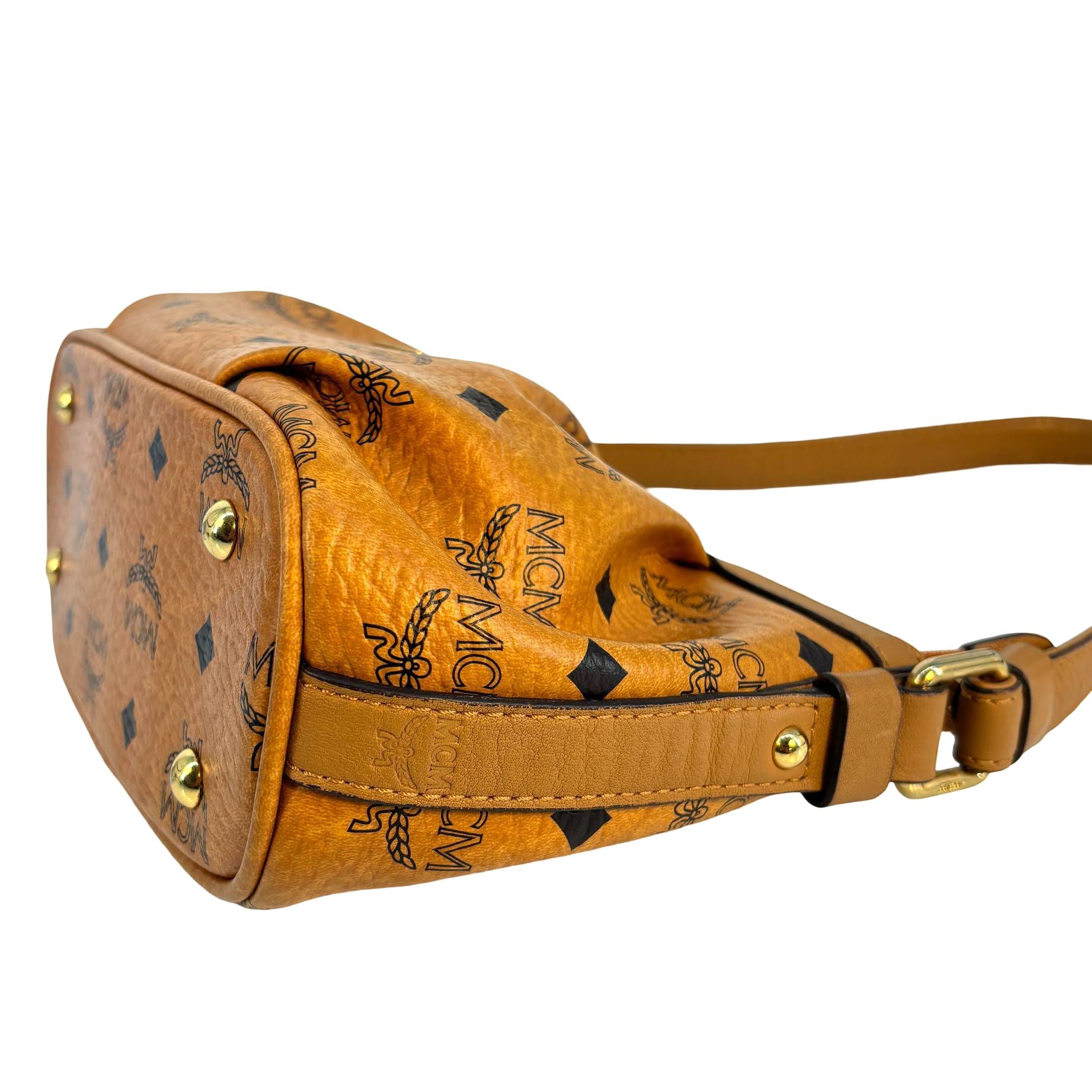 MCM Accessory Pochette Cognac Visetos Monogram