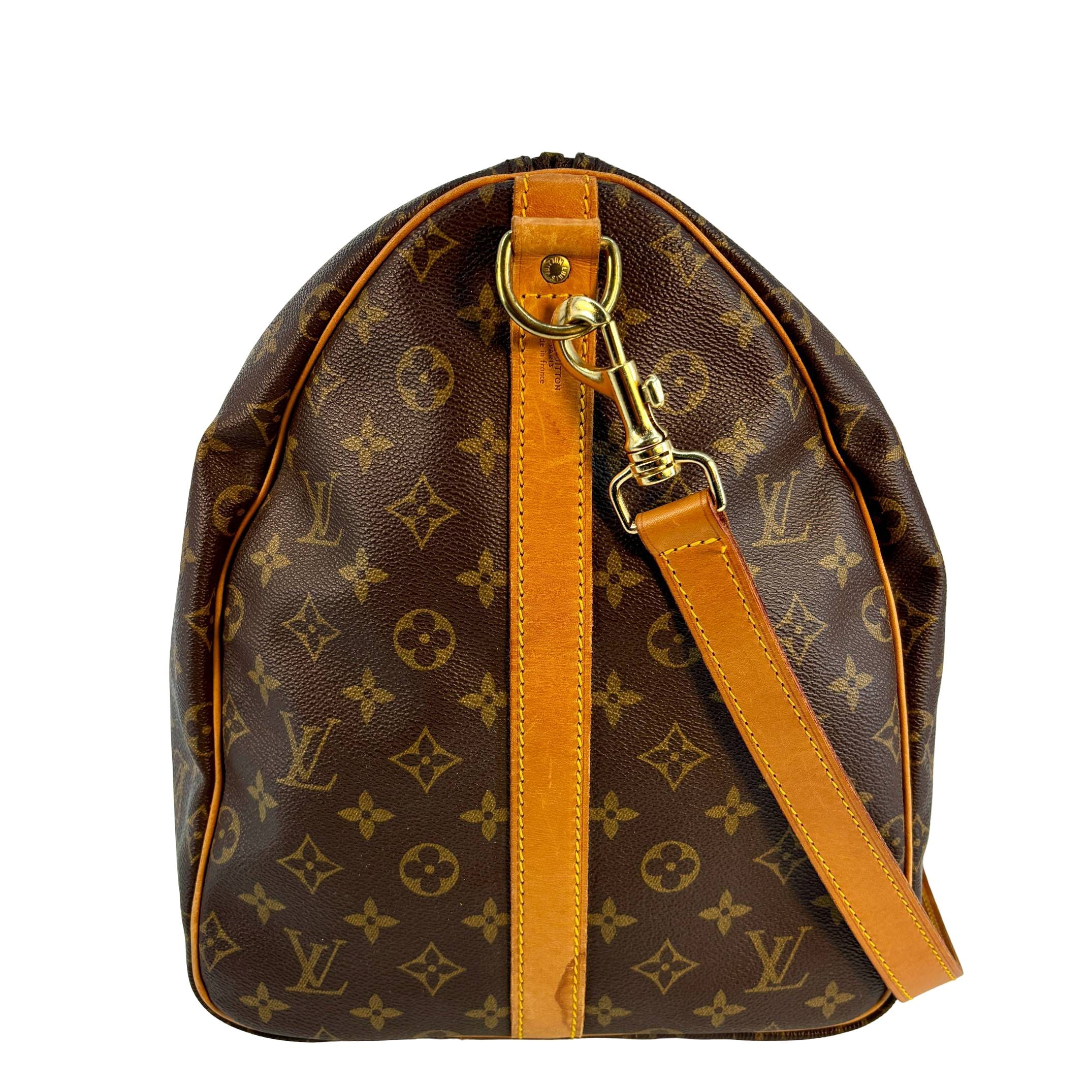 Louis Vuitton Keepall 55 Bandoulière Braun Monogram Canvas