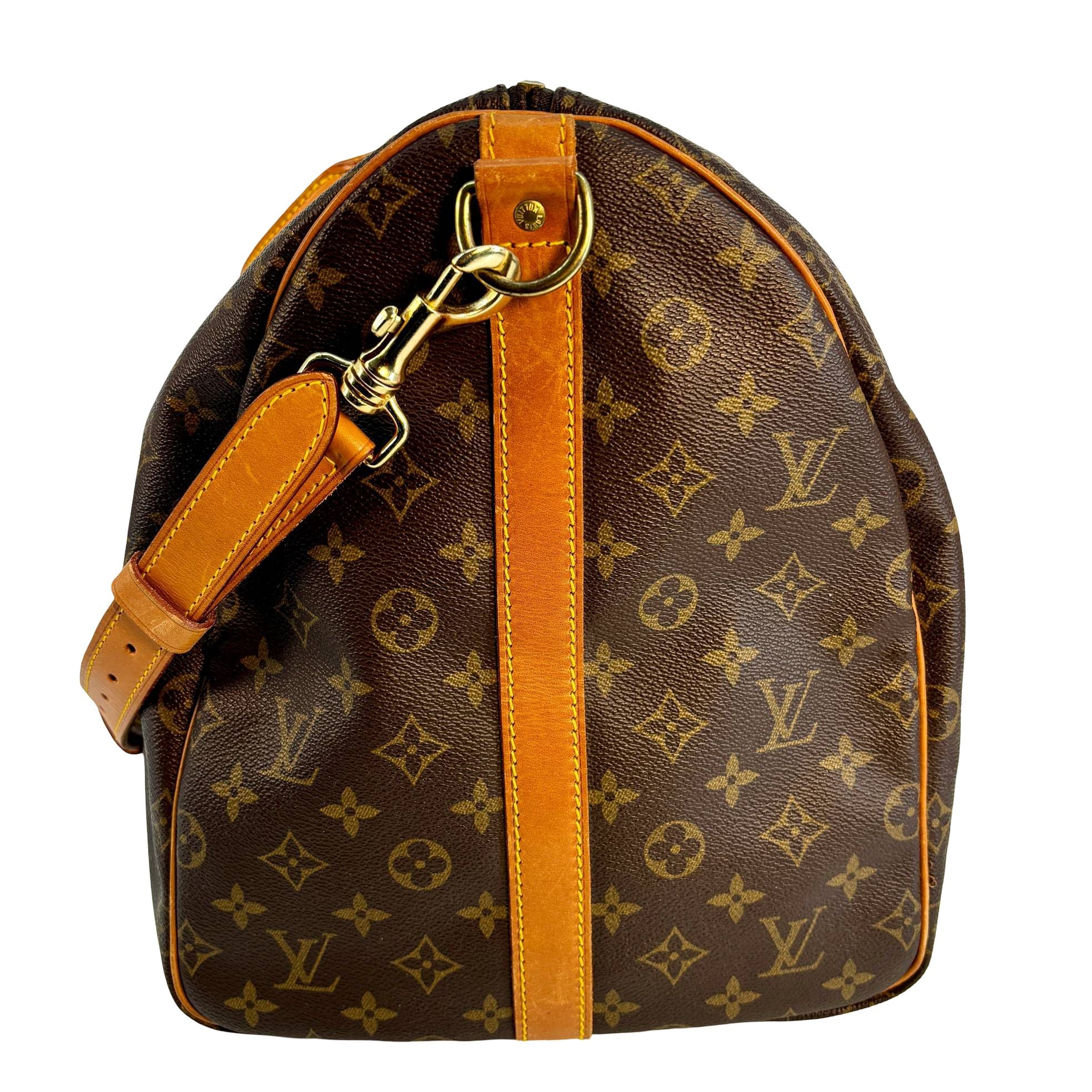 Louis Vuitton Keepall 55 Bandoulière Braun Monogram Canvas