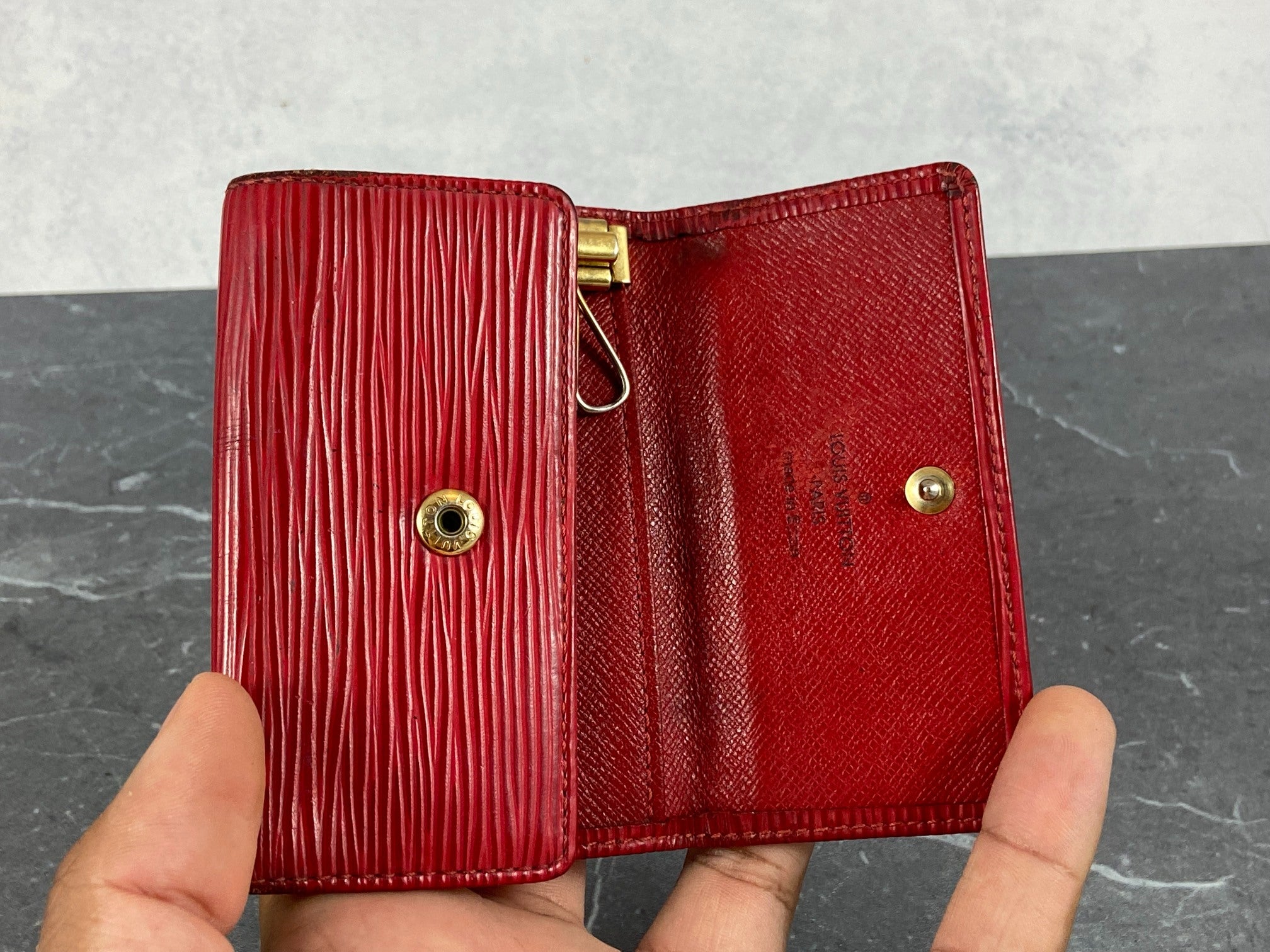 Louis Vuitton 6 Key Holder Red Epi Leather