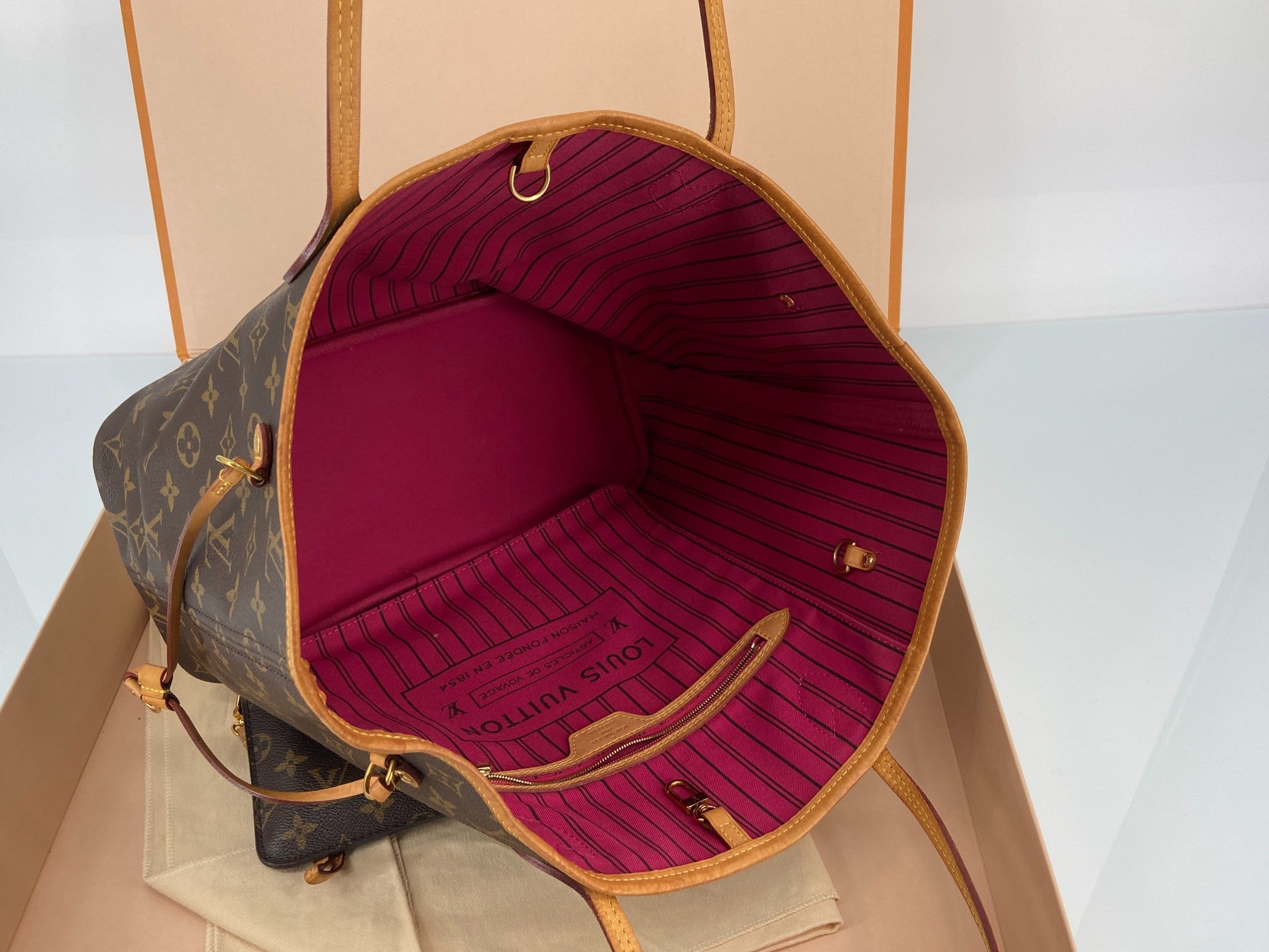 Louis Vuitton Neverfull MM Monogram Canvas full set