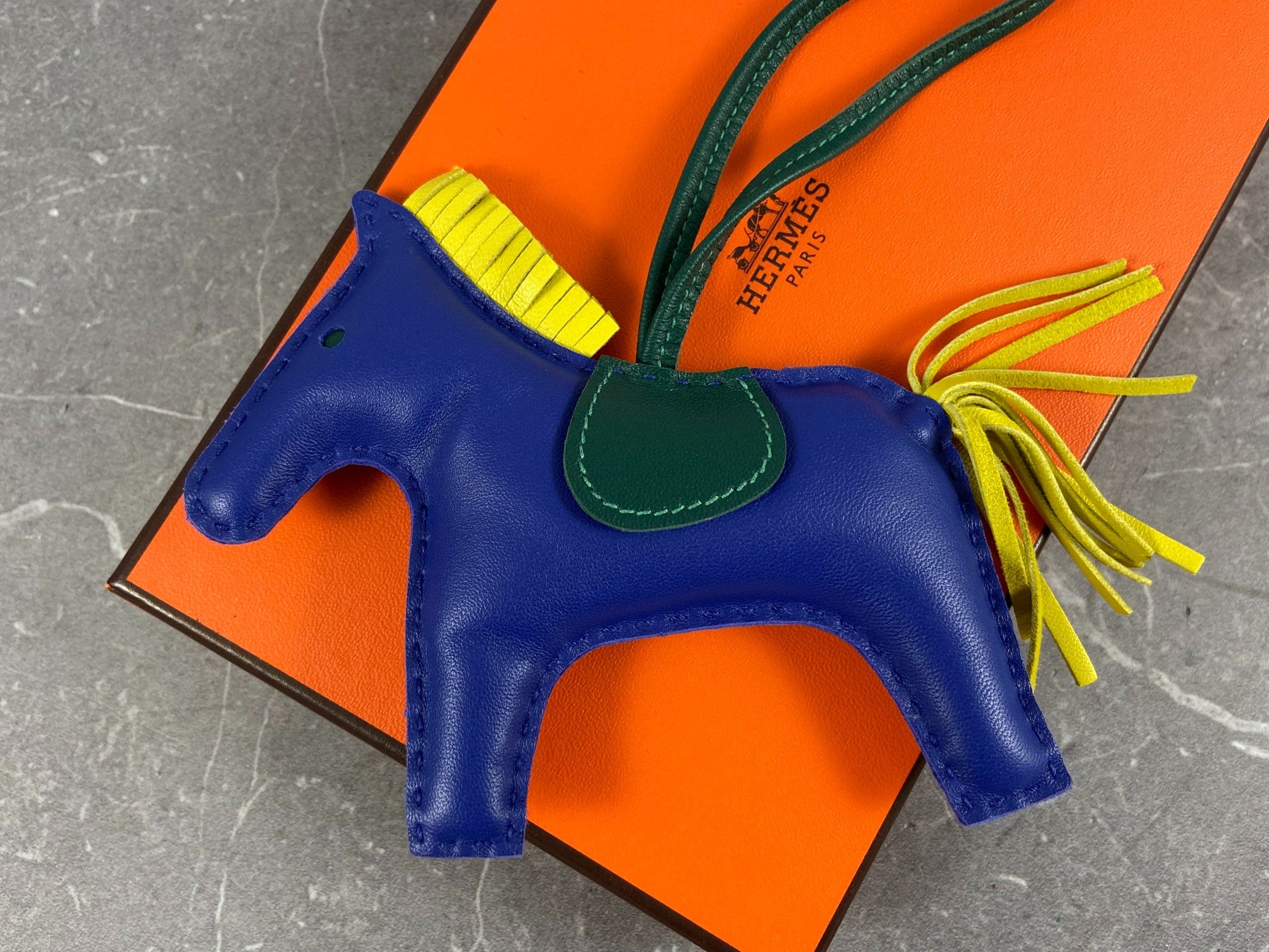 Hermès Rodeo GM Bag Charm Blue / Yellow incl. Box