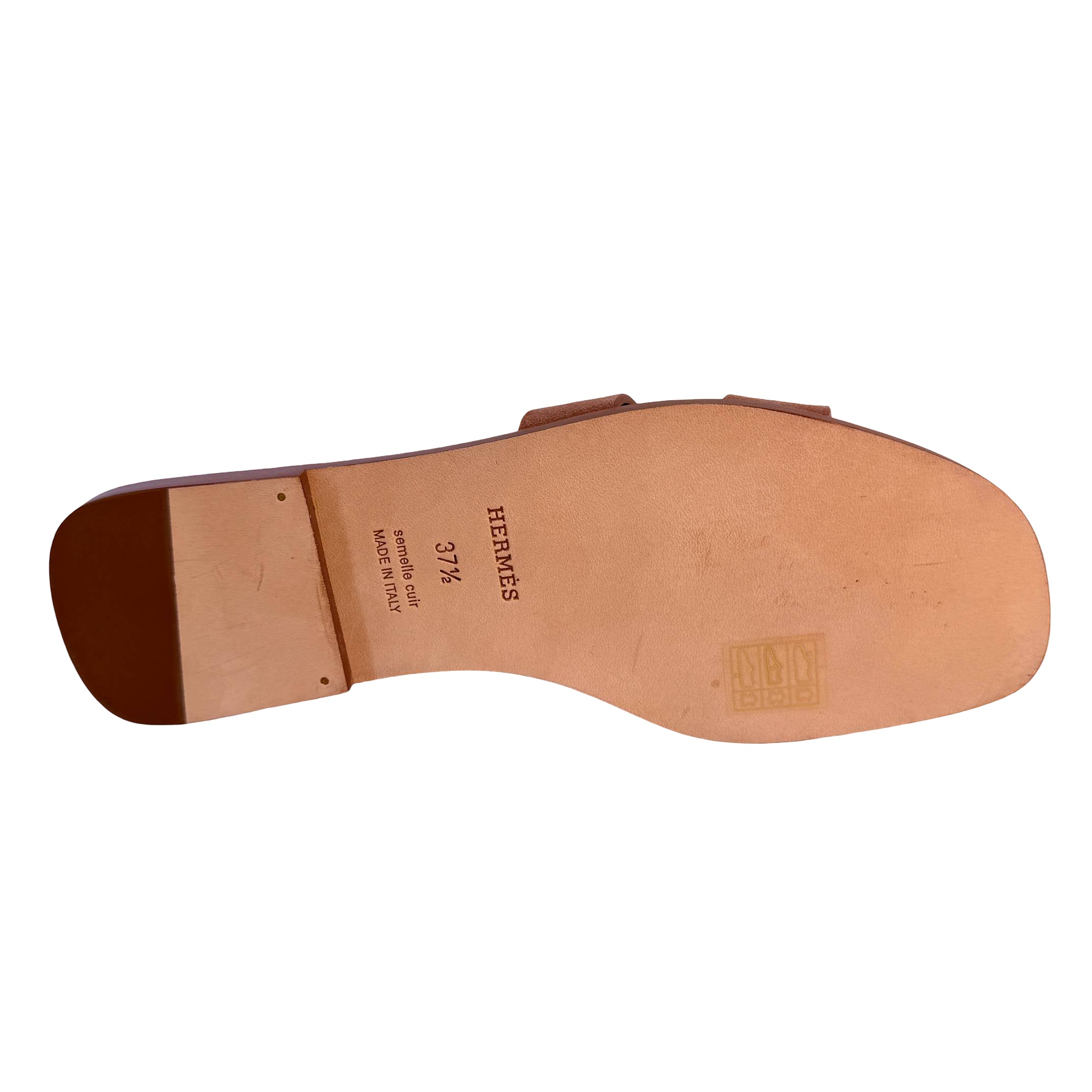Hermès Oran Sandale Gr. 37 1/2 Altrosa Leder x Veloursleder