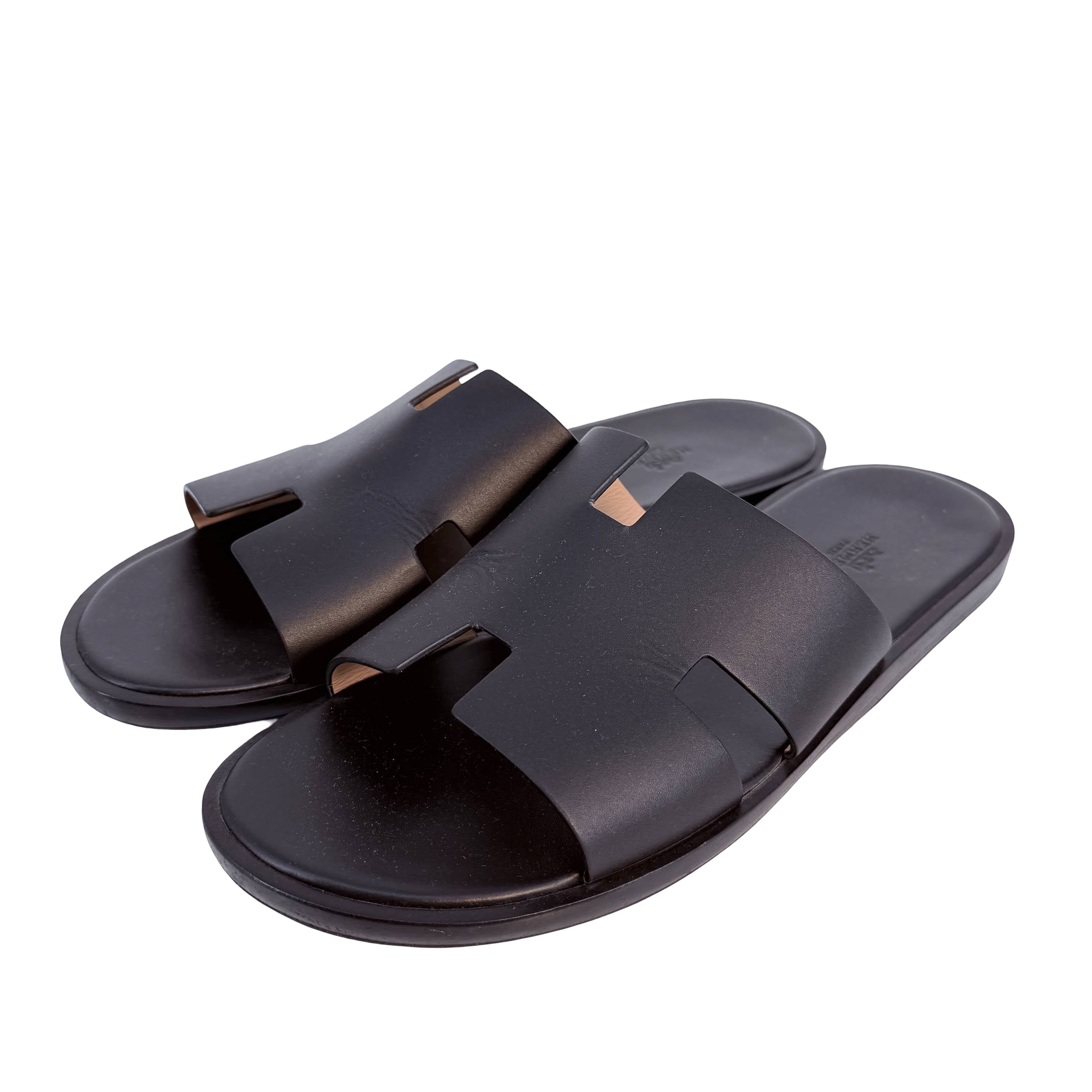 Hermès Izmir Sandale Gr. 41-42 Schwarz Leder