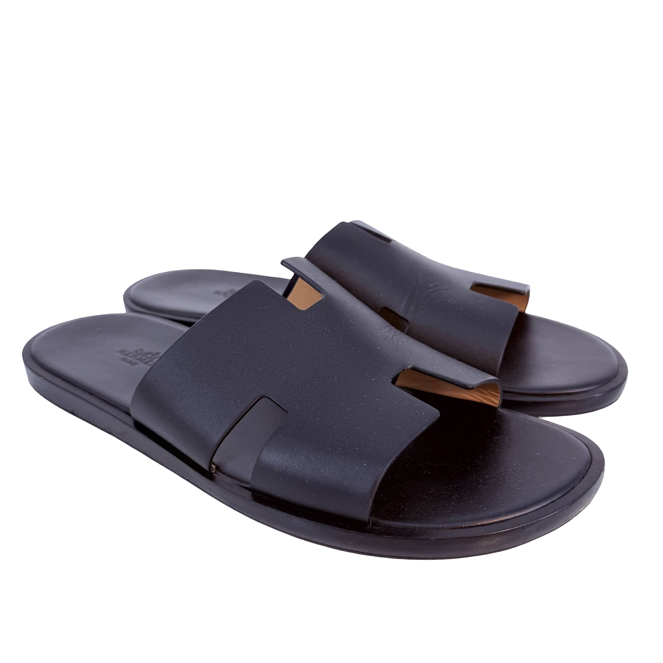 Hermès Izmir Sandale Gr. 41-42 Schwarz Leder