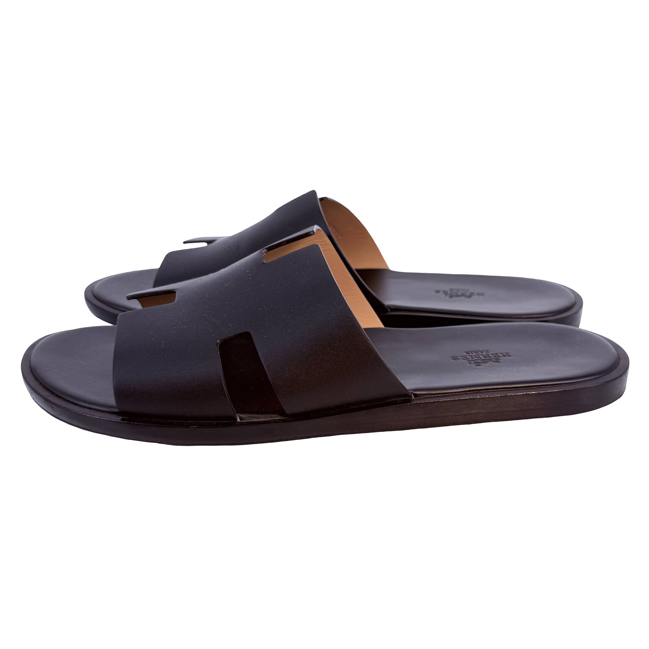 Hermès Izmir Sandale Gr. 41-42 Schwarz Leder