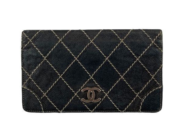 Chanel Matelasse CC Long Wallet Black