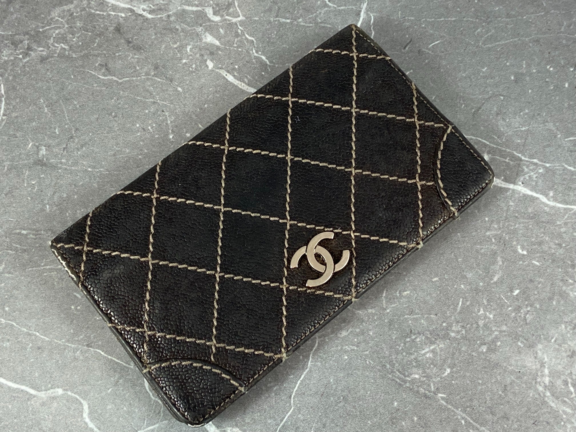 Chanel Matelasse CC Long Wallet Black