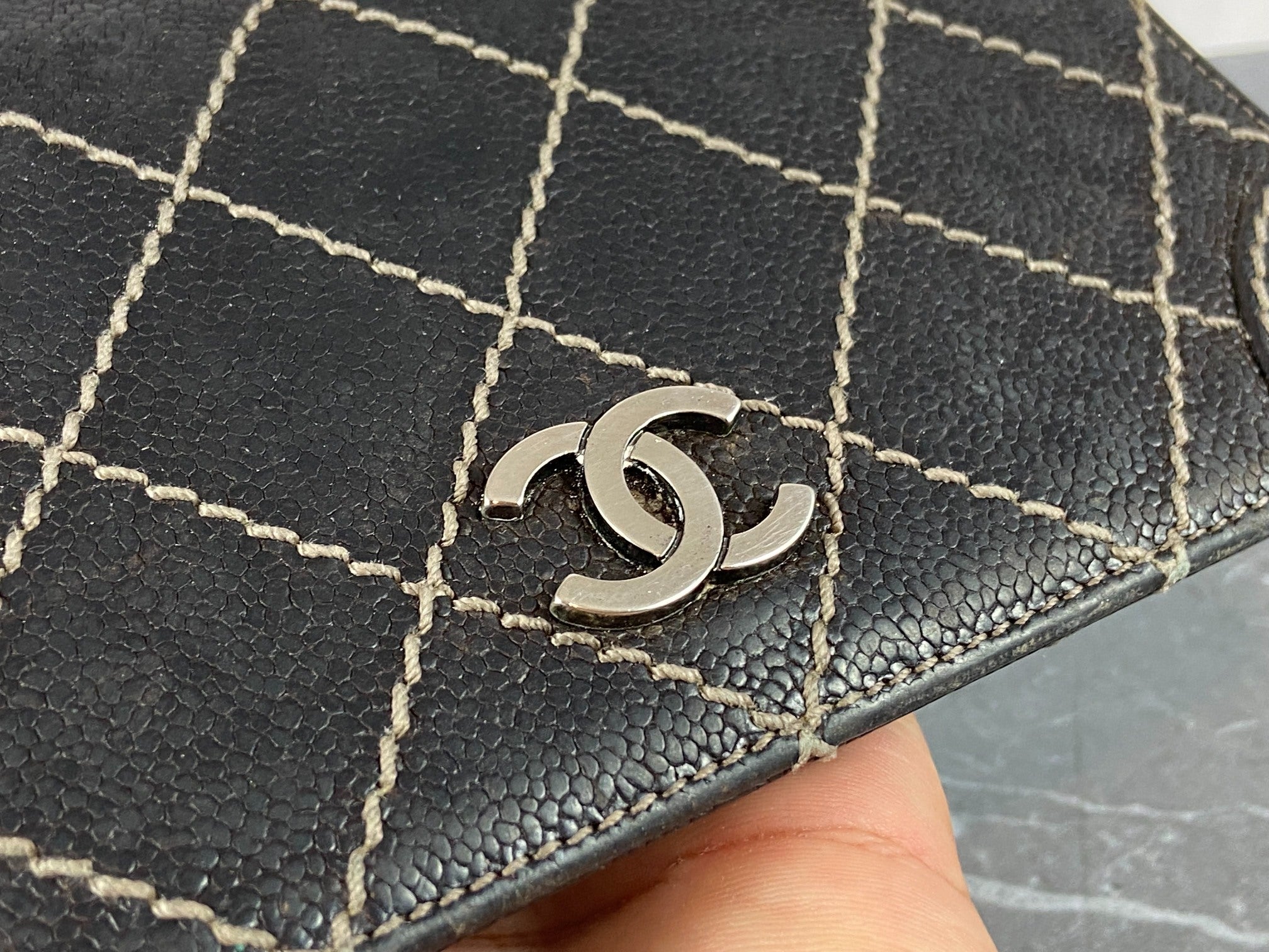 Chanel Matelasse CC Long Wallet Black