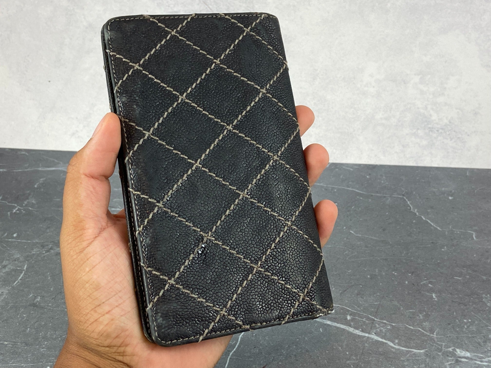 Chanel Matelasse CC Long Wallet Black