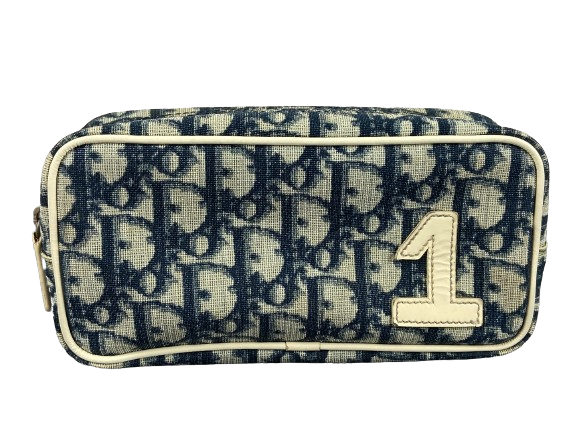 Christian Dior No. 1 Oblique Clutch / Pouch Blue Trotter Monogram