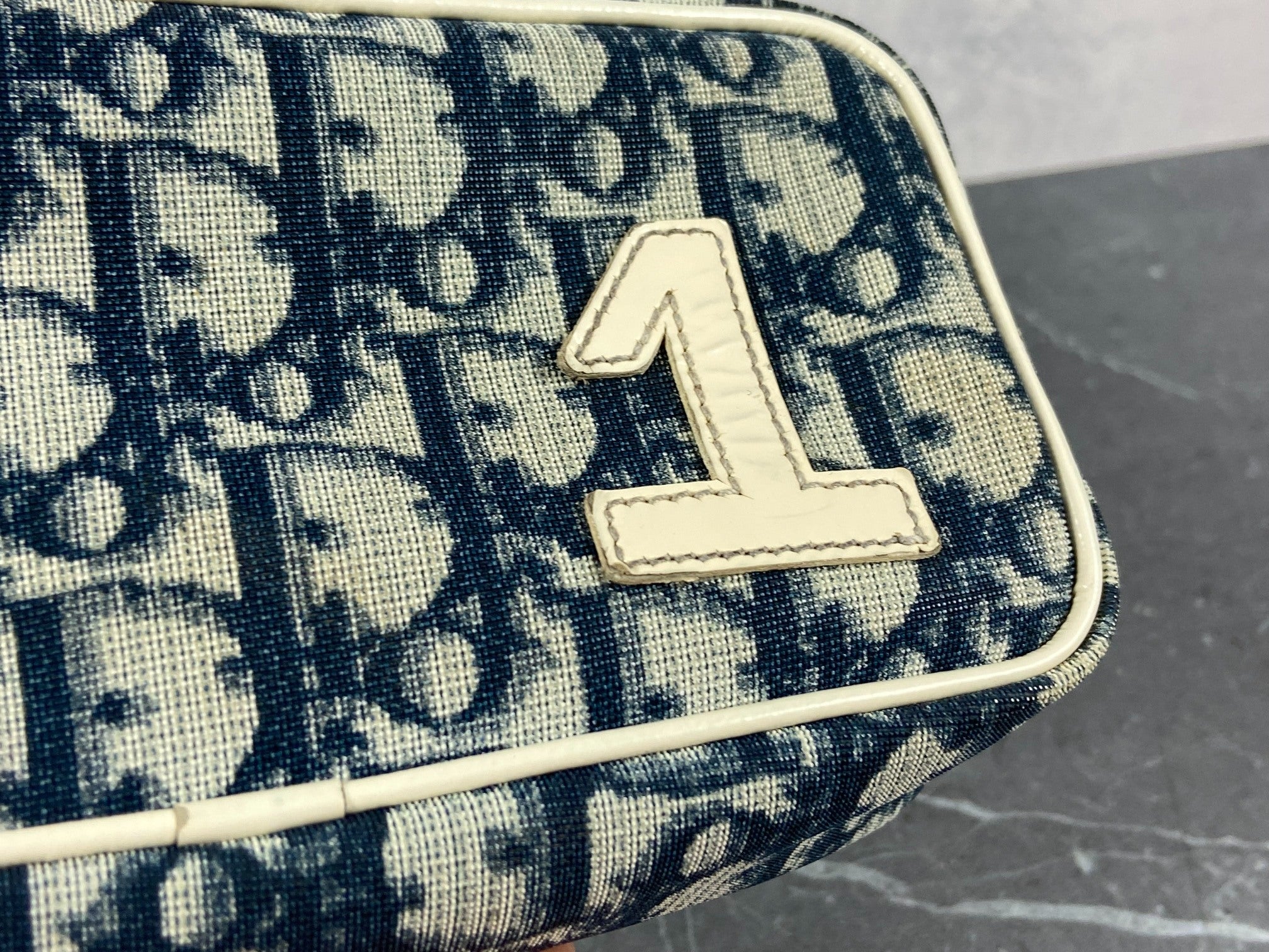 Christian Dior No. 1 Oblique Clutch / Pouch Blue Trotter Monogram