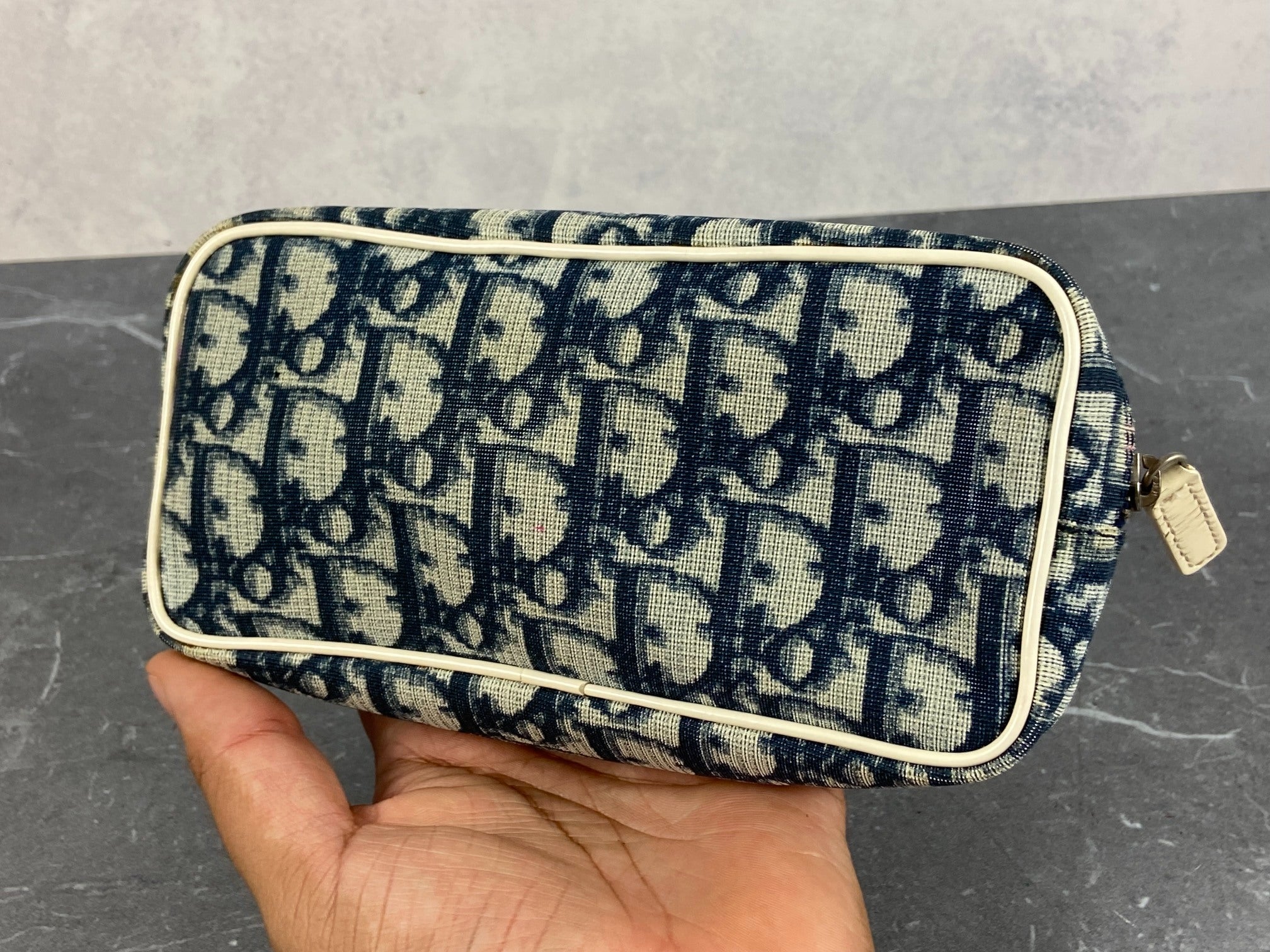 Christian Dior No. 1 Oblique Clutch / Pouch Blue Trotter Monogram