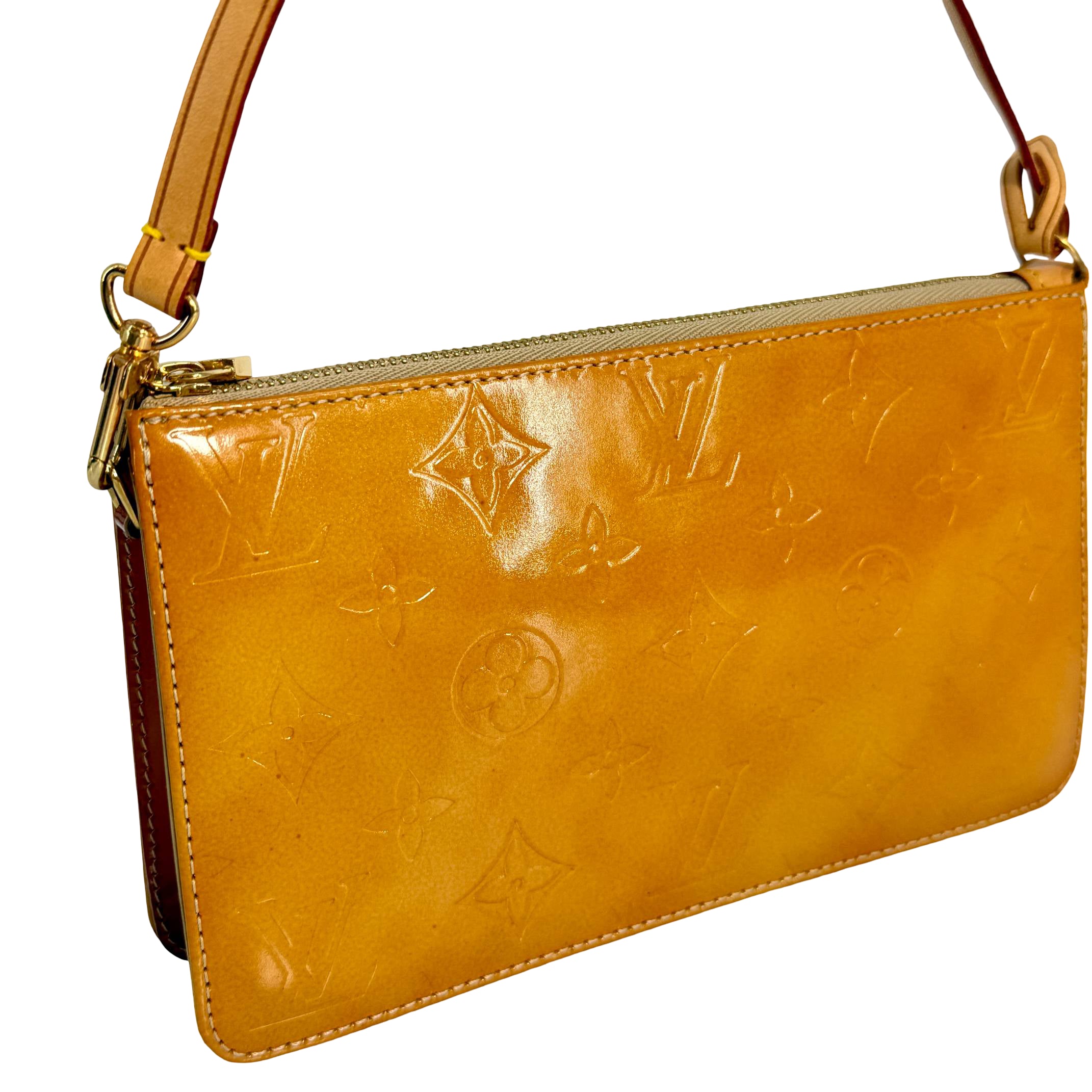 Louis Vuitton Lexington Pochette Gelb Vernis Leder