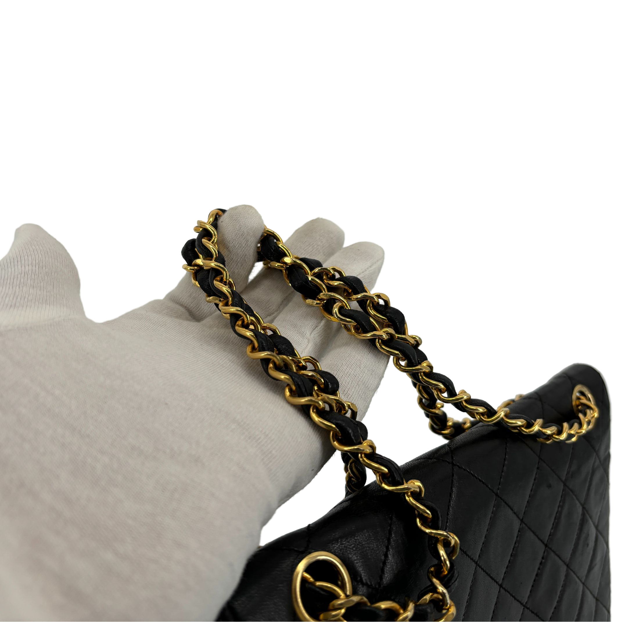 Chanel Full Flap Bag Turn-Lock Black Matelassé Leather