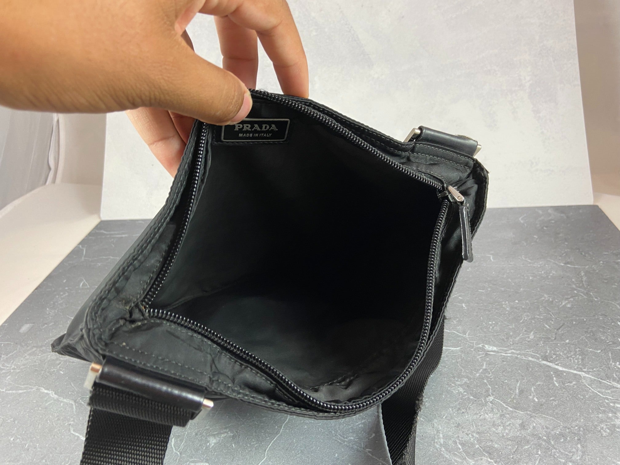 Prada BT0573 Tessuto Nylon Shoulder / Messenger Bag Black