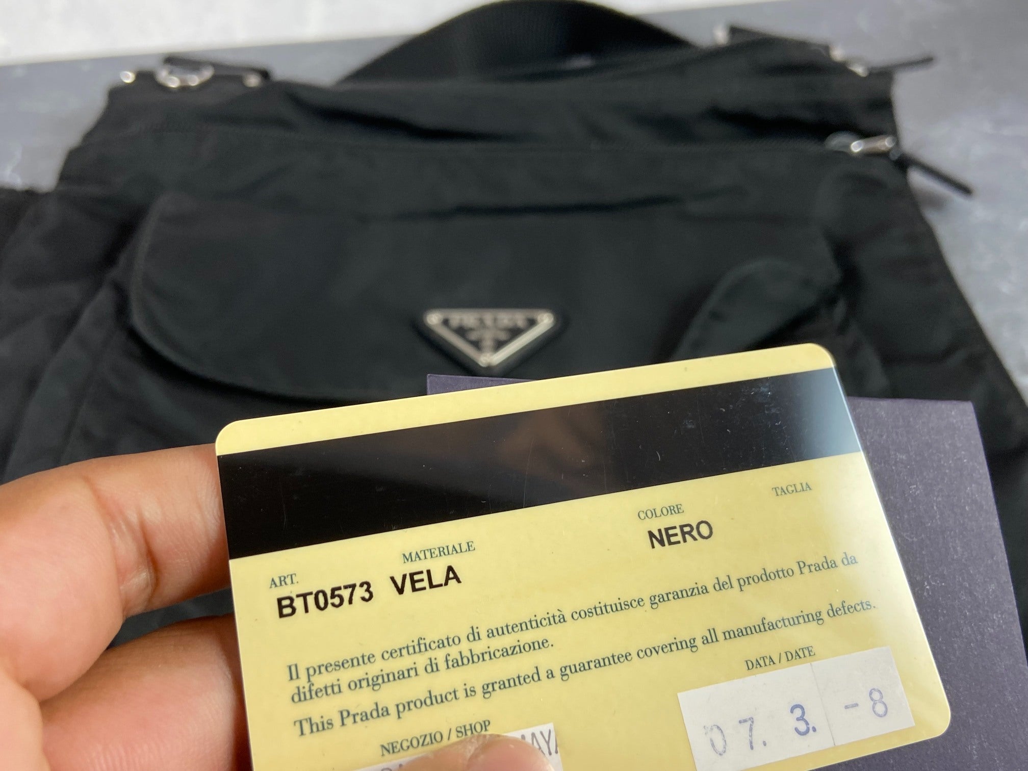 Prada BT0573 Tessuto Nylon Shoulder / Messenger Bag Black