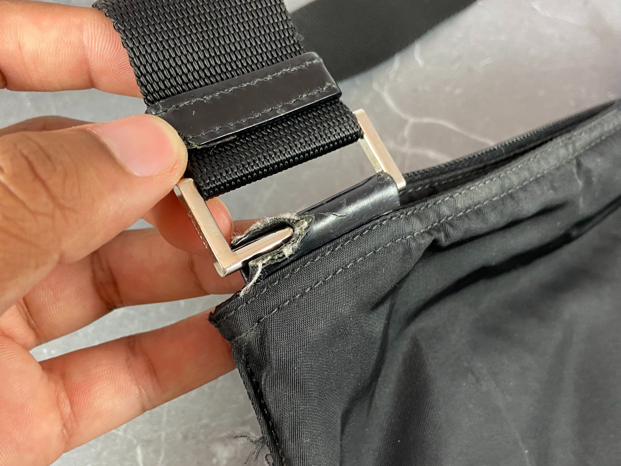 Prada BT0573 Tessuto Nylon Shoulder / Messenger Bag Black