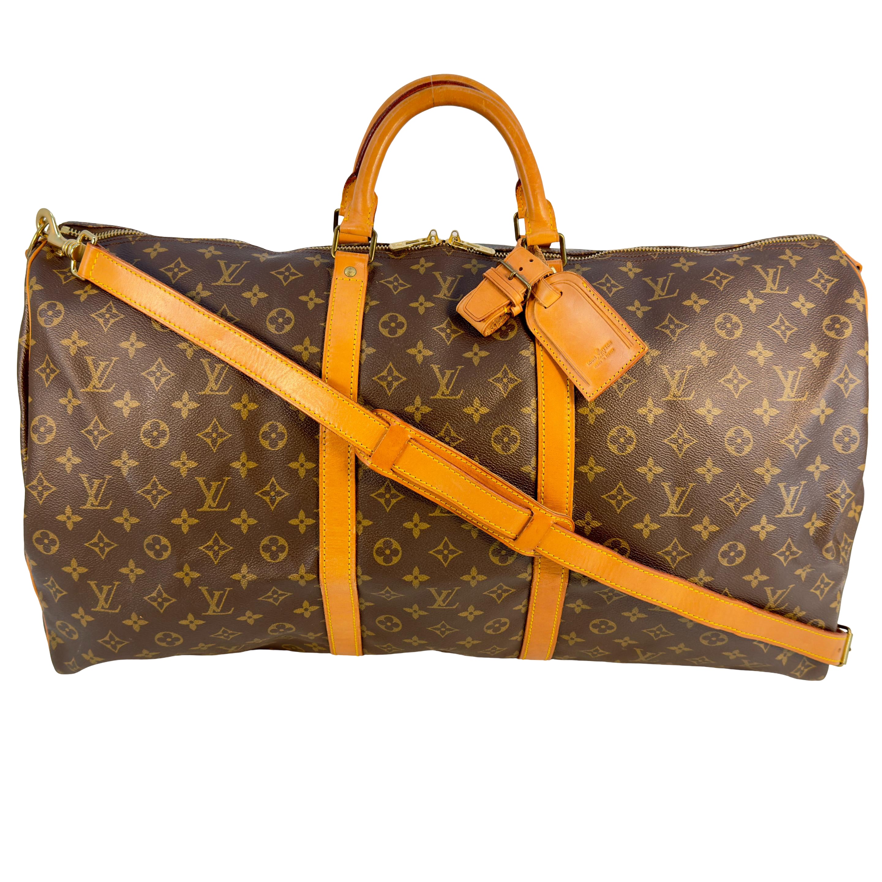 Louis Vuitton Keepall 60 Bandoulière Braun Monogram Canvas