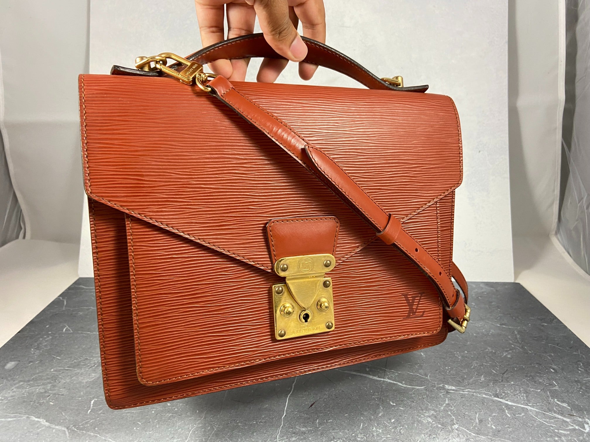 Louis Vuitton Monceau 28 Brown Epi Leather