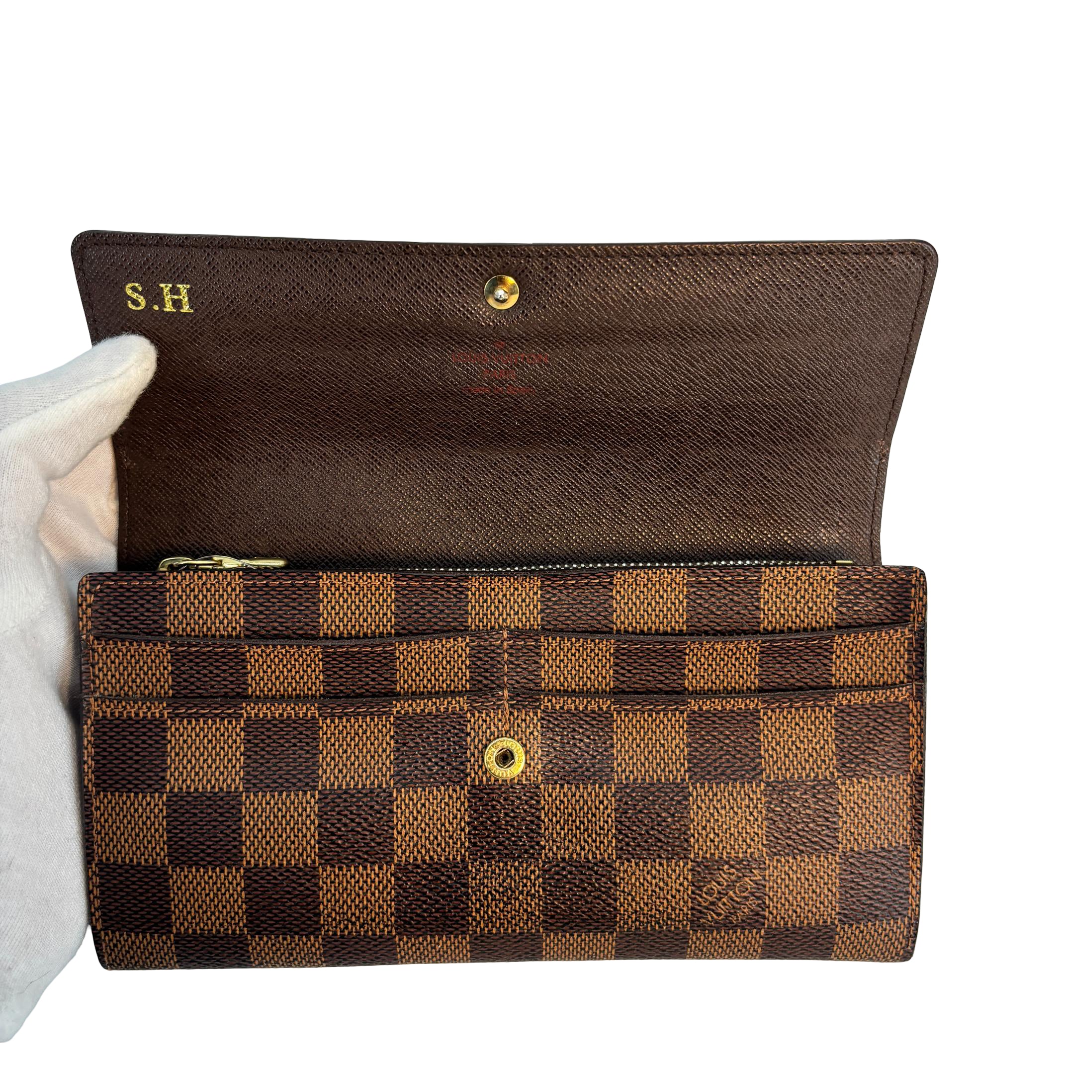 Louis Vuitton Sarah Wallet Damier Ebene Canvas