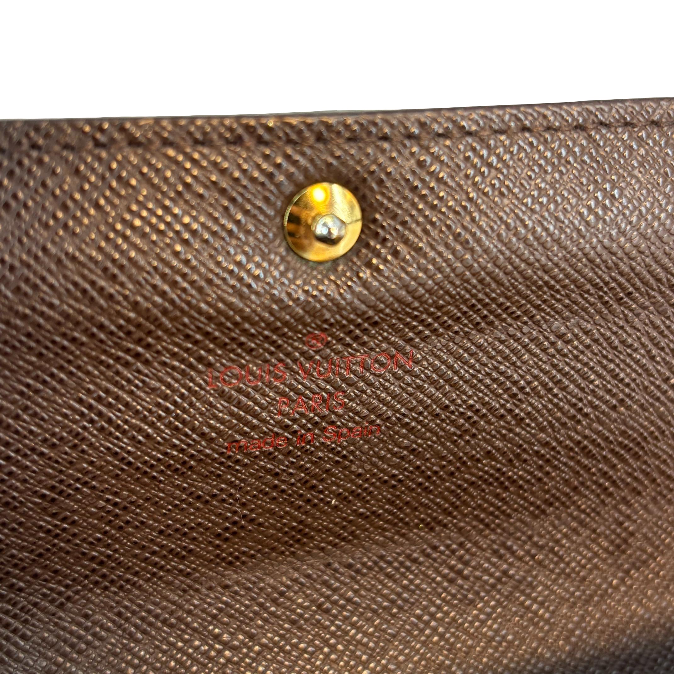 Louis Vuitton Sarah Wallet Damier Ebene Canvas