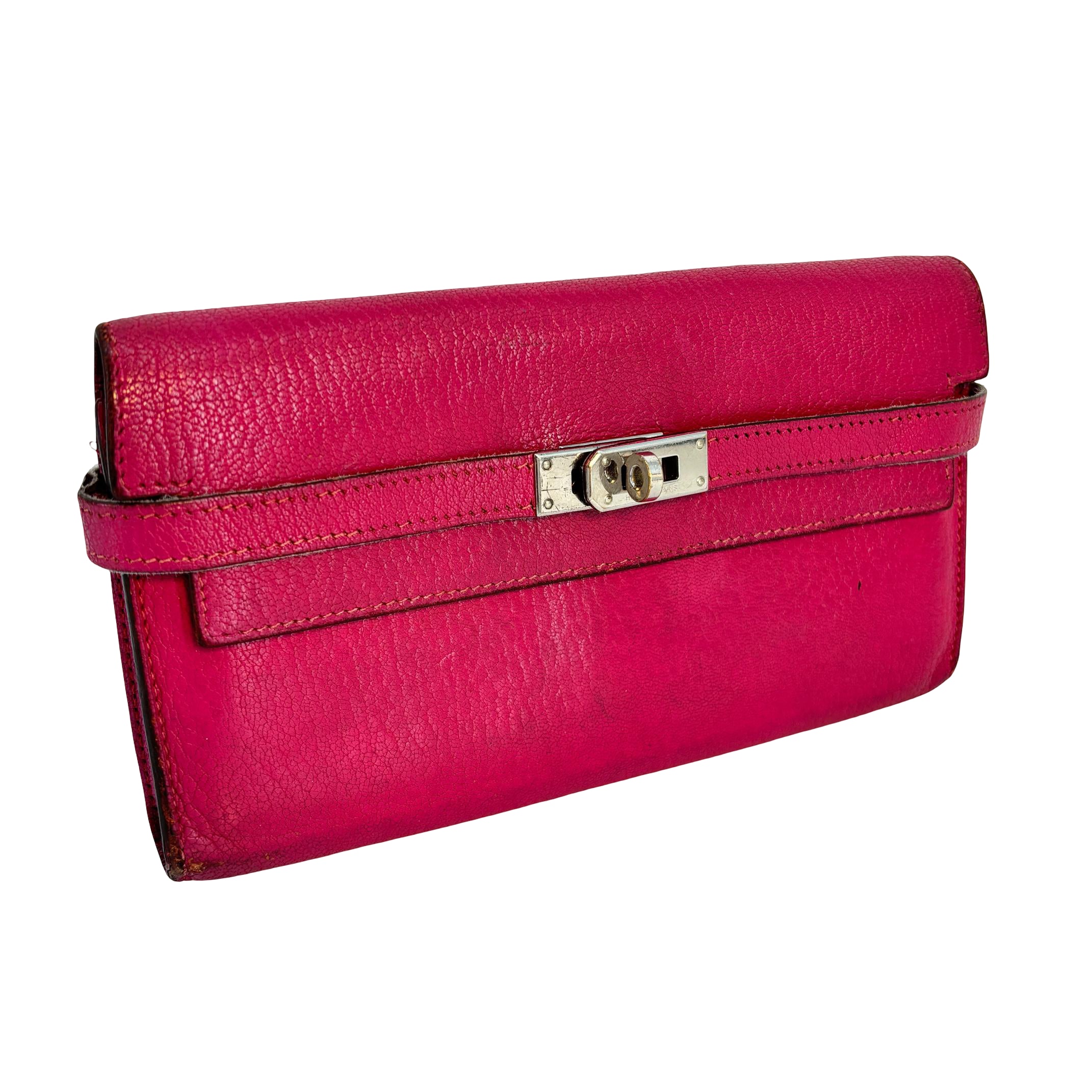 Hermès Kelly Wallet Pink Leather