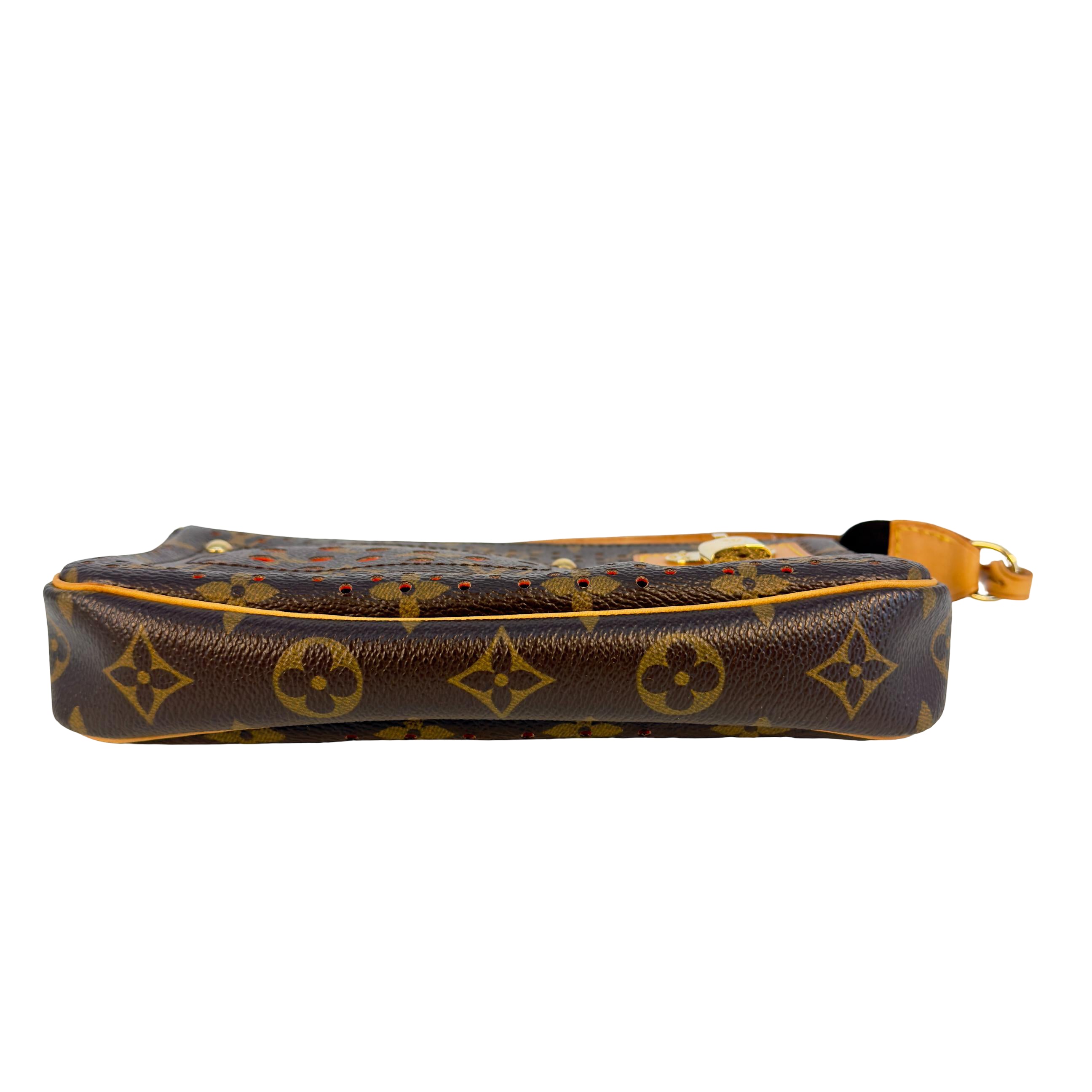 Louis Vuitton Pochette Accessoires Perforated Braun x Rot Monogram Canvas