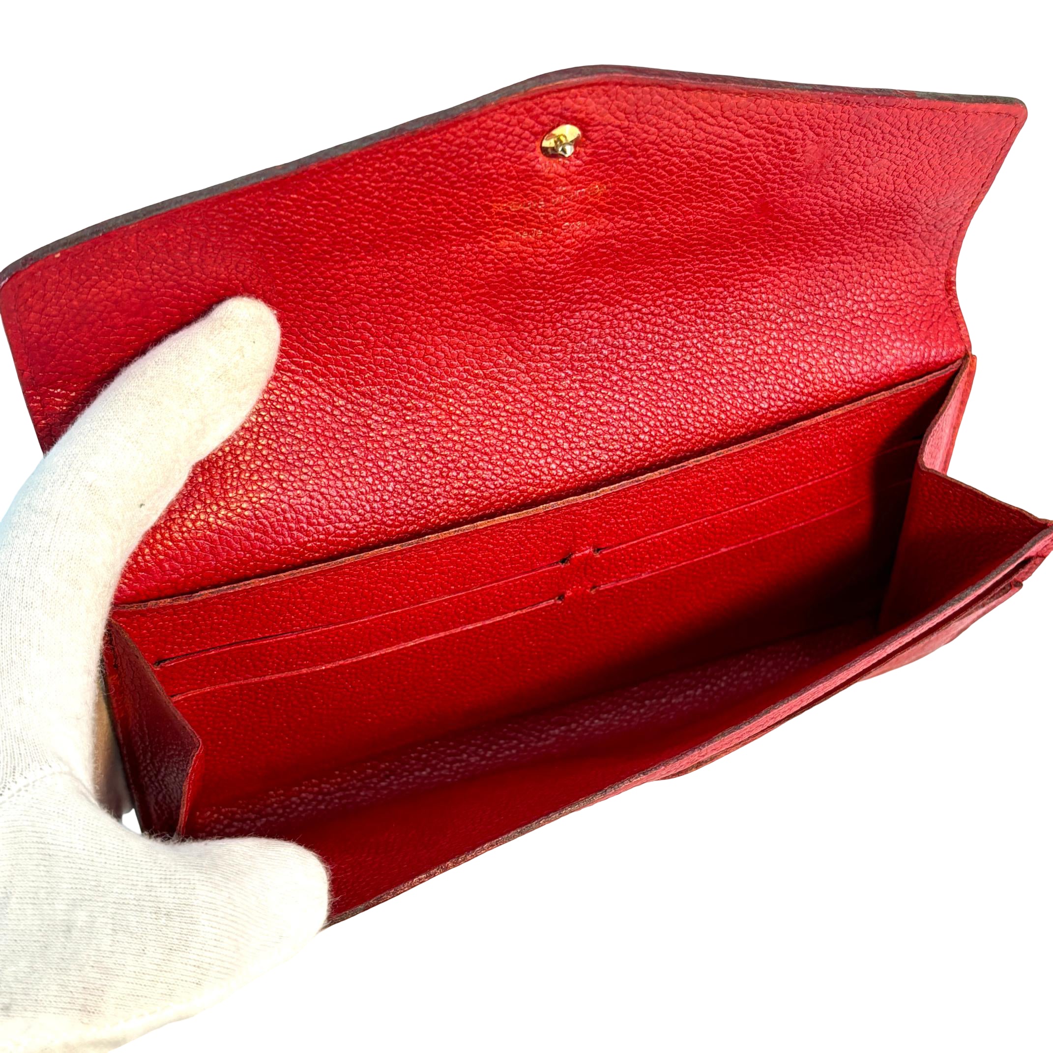 Louis Vuitton Sarah Wallet Red Empreinte Leather