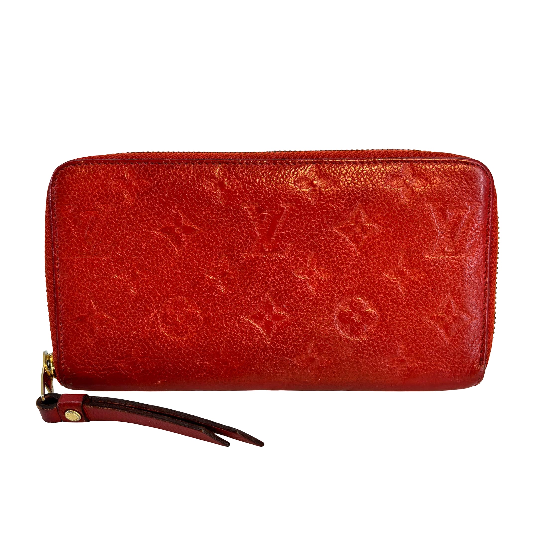Louis Vuitton Zippy Wallet Red Monogram Empreinte Leather