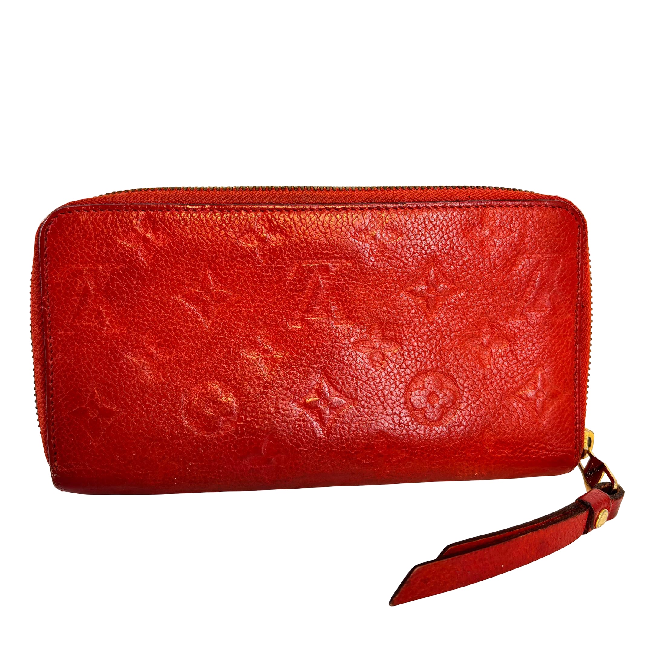 Louis Vuitton Zippy Wallet Red Monogram Empreinte Leather