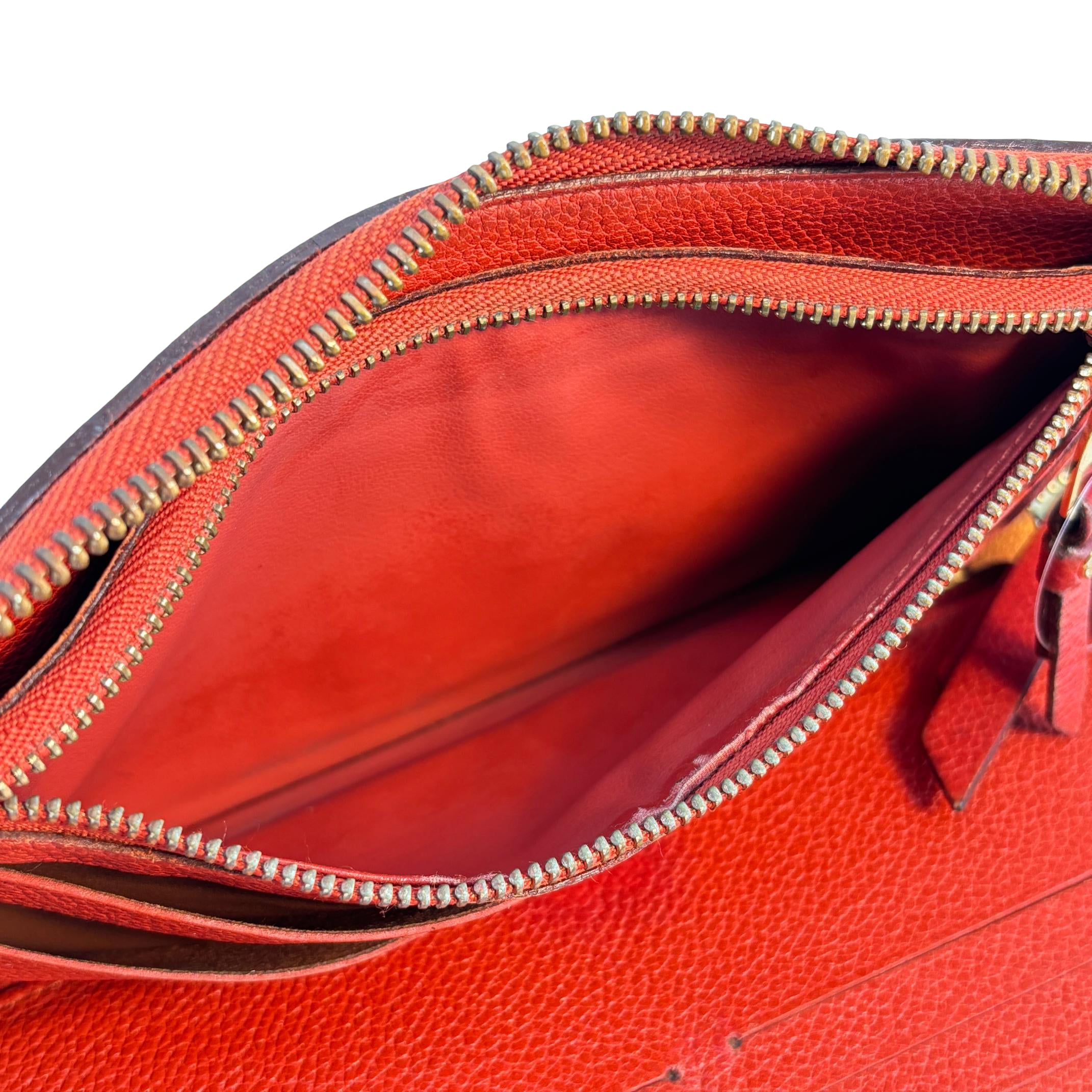 Louis Vuitton Zippy Wallet Red Monogram Empreinte Leather