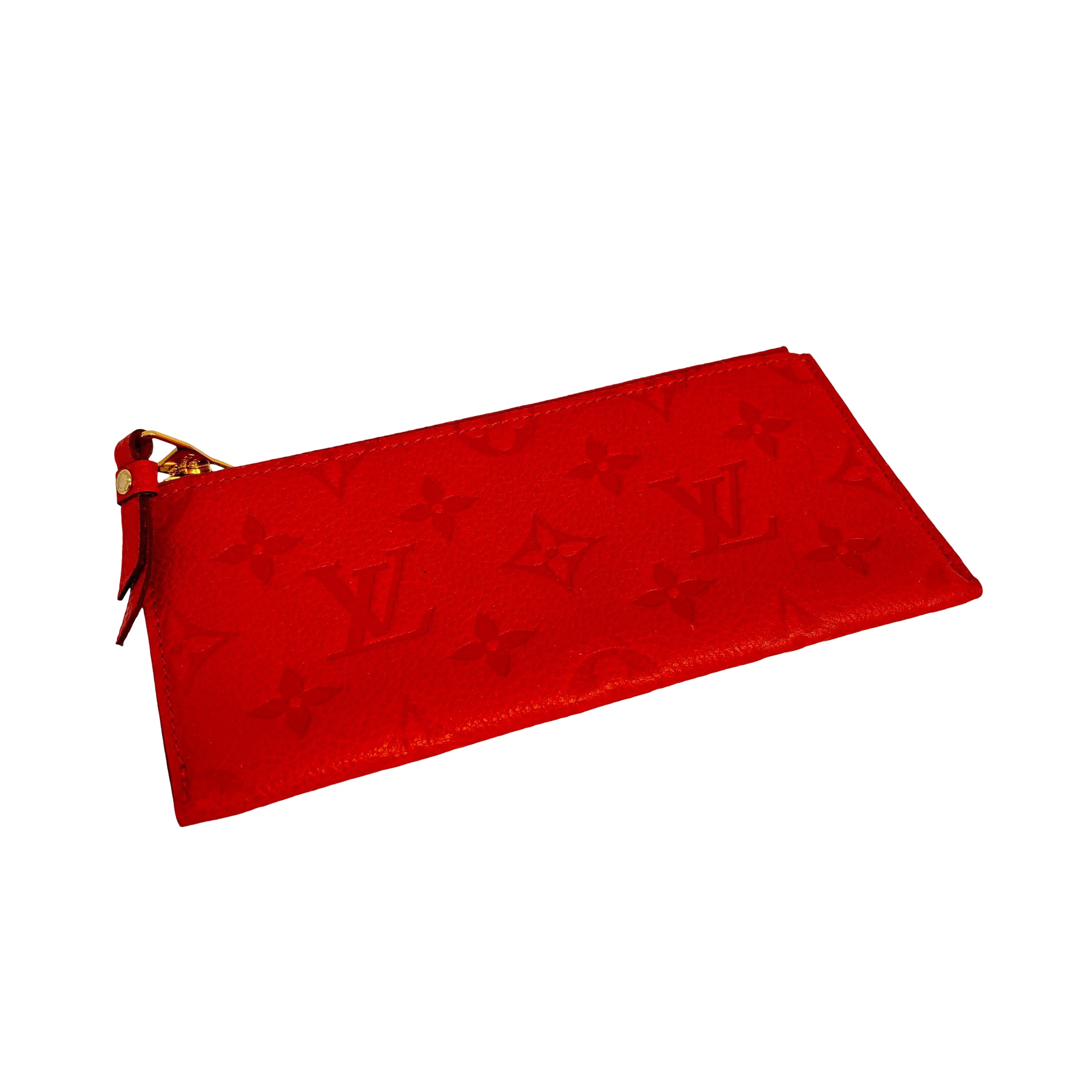 Louis Vuitton Zip Pouch Red Monogram Empreinte Leather