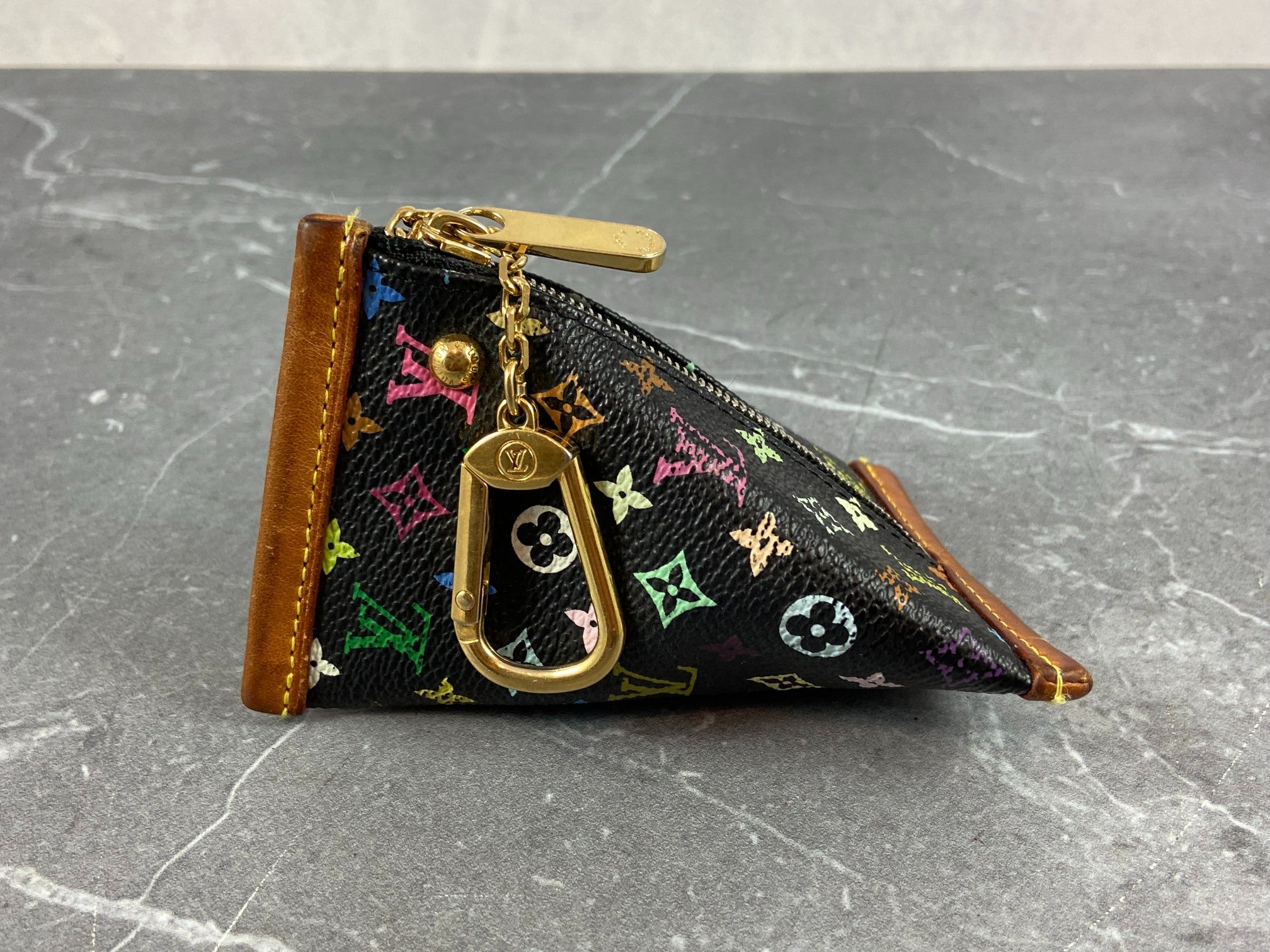 Louis Vuitton Berlingo Pochette Cles Key Pouch Murakami Multicolor Black