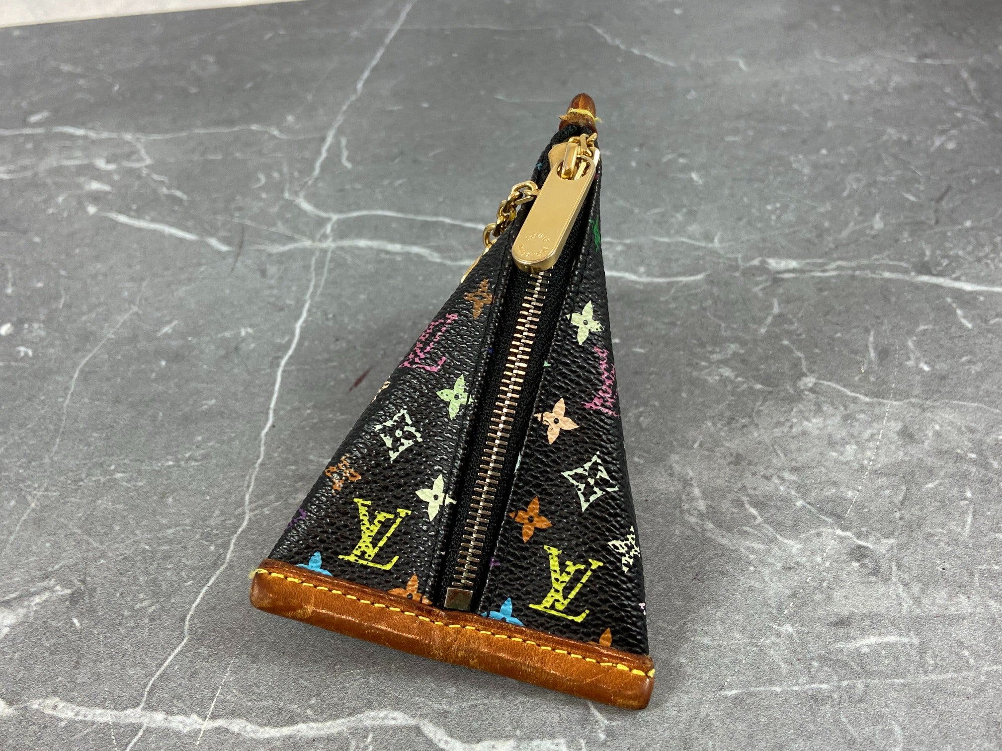 Louis Vuitton Berlingo Pochette Cles Key Pouch Murakami Multicolor Black