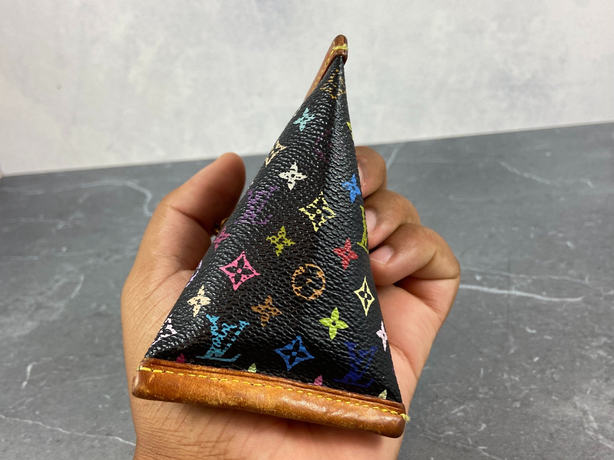 Louis Vuitton Berlingo Pochette Cles Key Pouch Murakami Multicolor Black