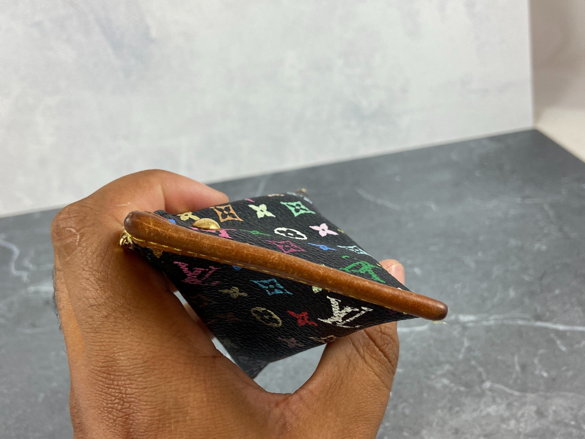 Louis Vuitton Berlingo Pochette Cles Key Pouch Murakami Multicolor Black