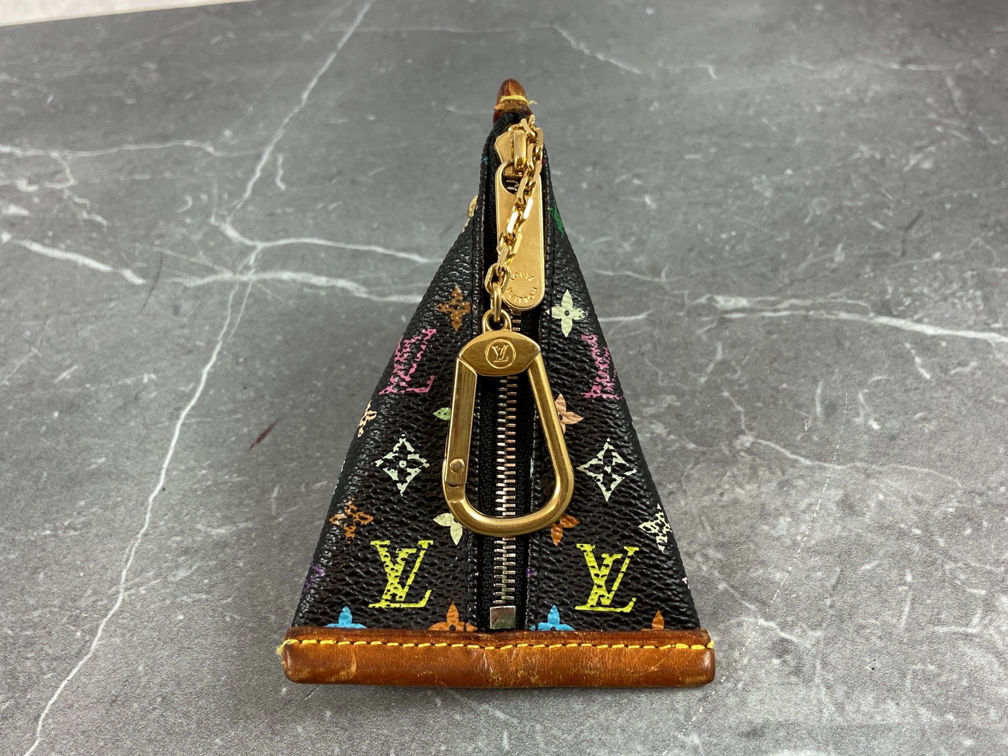 Louis Vuitton Berlingo Pochette Cles Key Pouch Murakami Multicolor Black