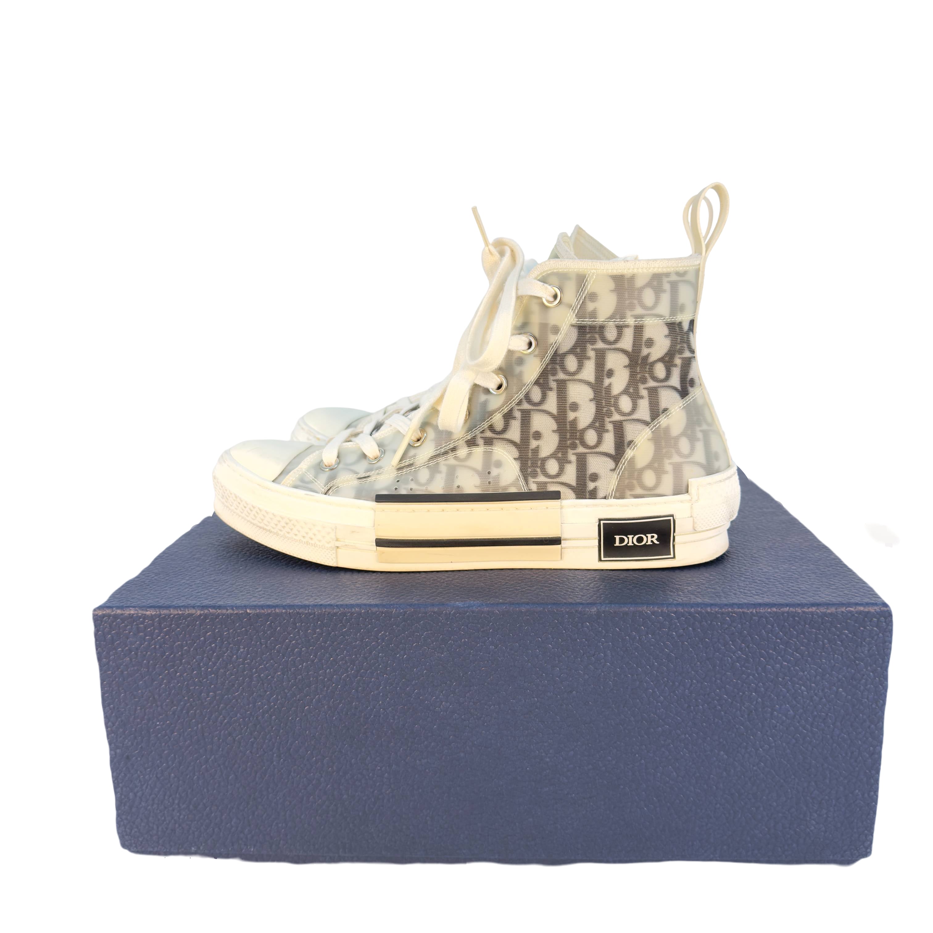 Christian Dior B23 High Sneaker Gr. 40 Grau Oblique Monogram