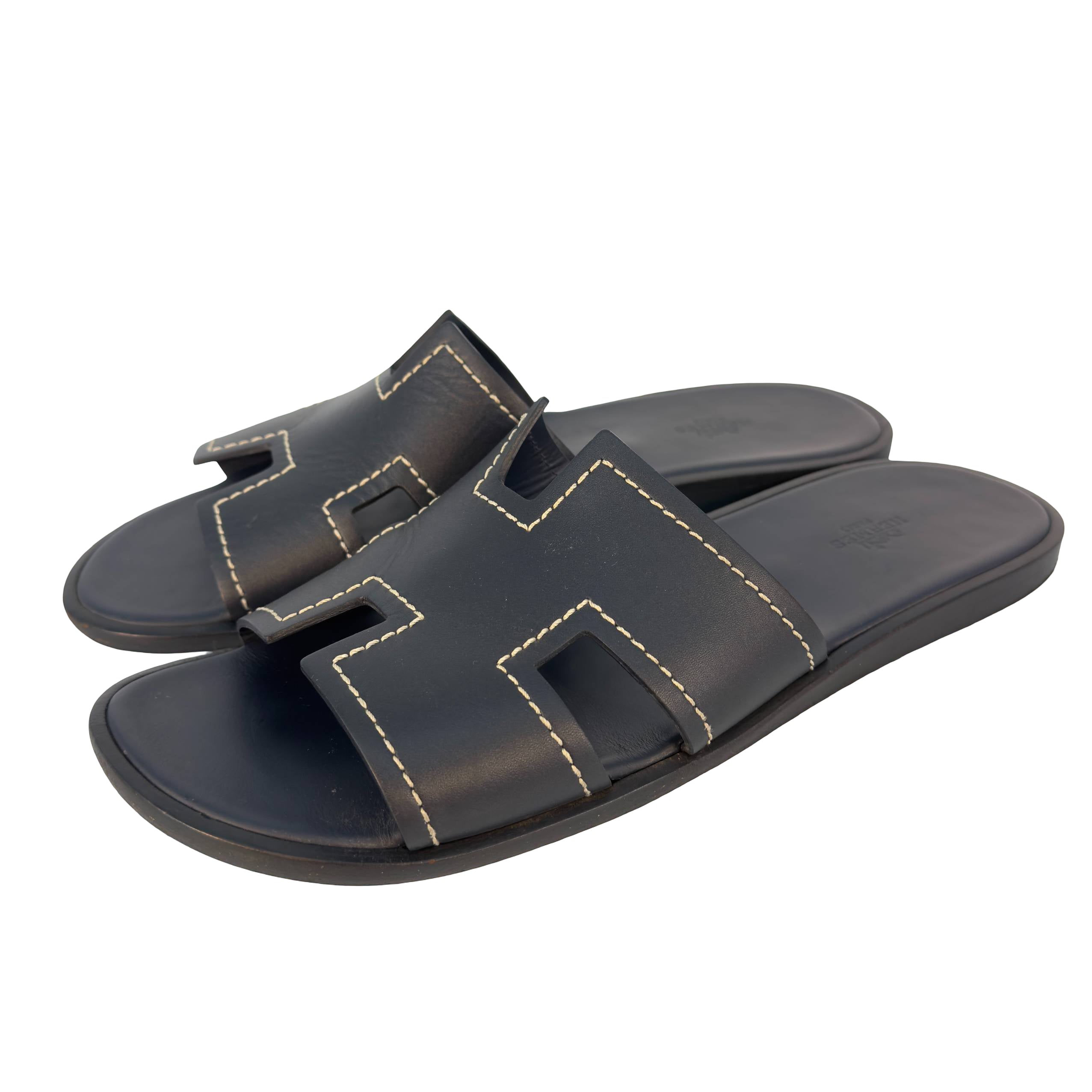Hermès Izmir Sandale Gr. 44 Schwarz Leder