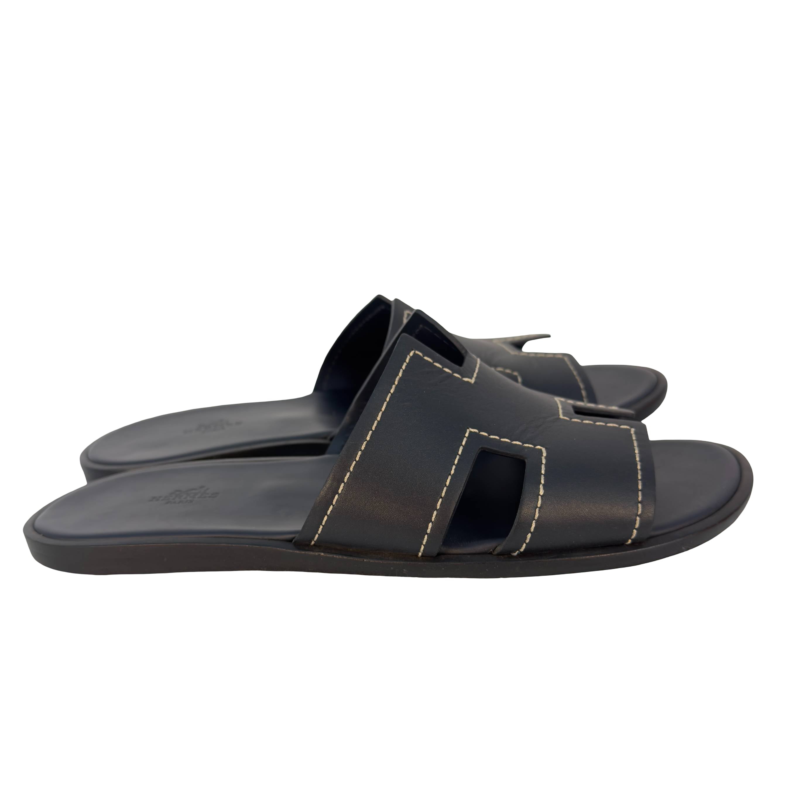 Hermès Izmir Sandale Gr. 44 Schwarz Leder