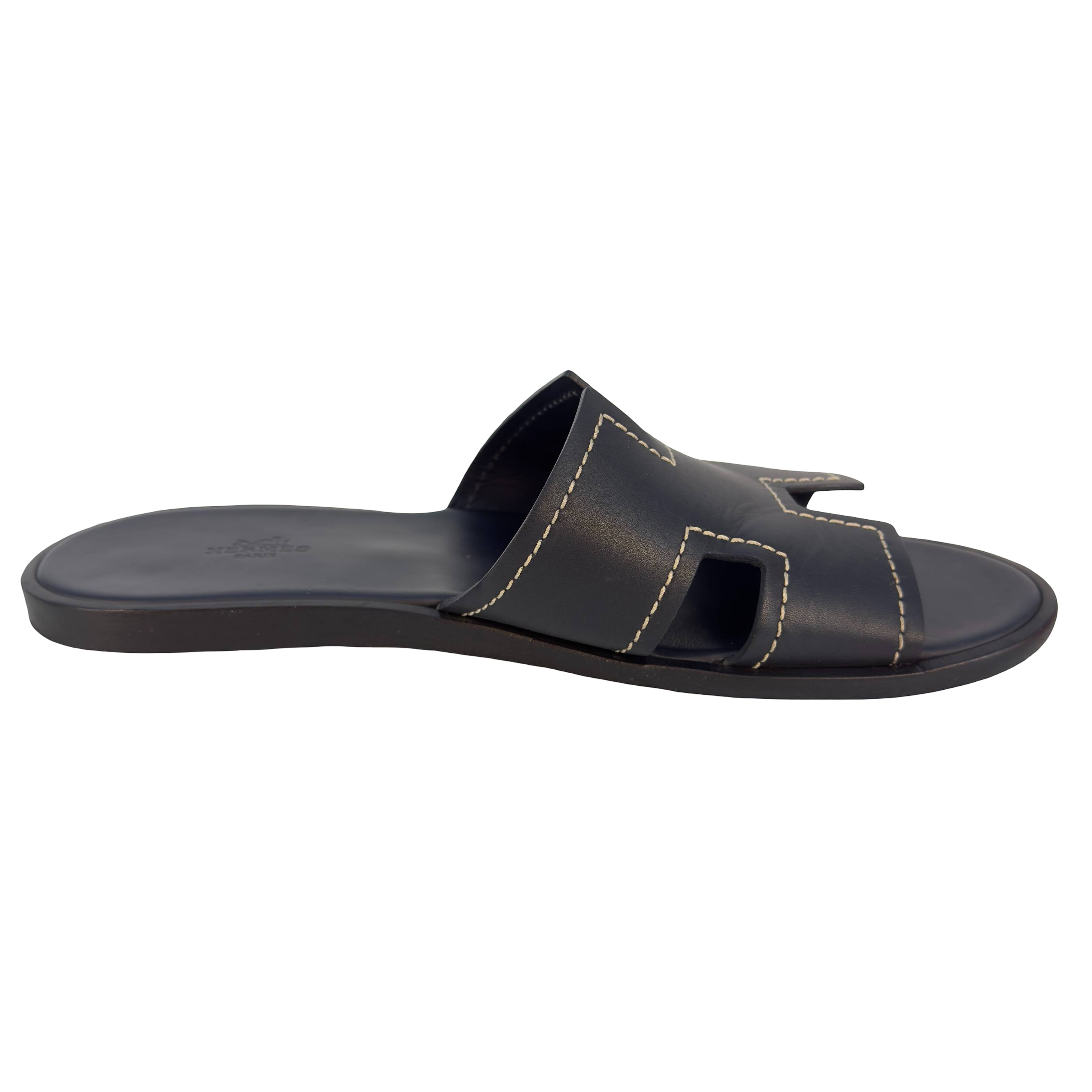 Hermès Izmir Sandale Gr. 44 Schwarz Leder