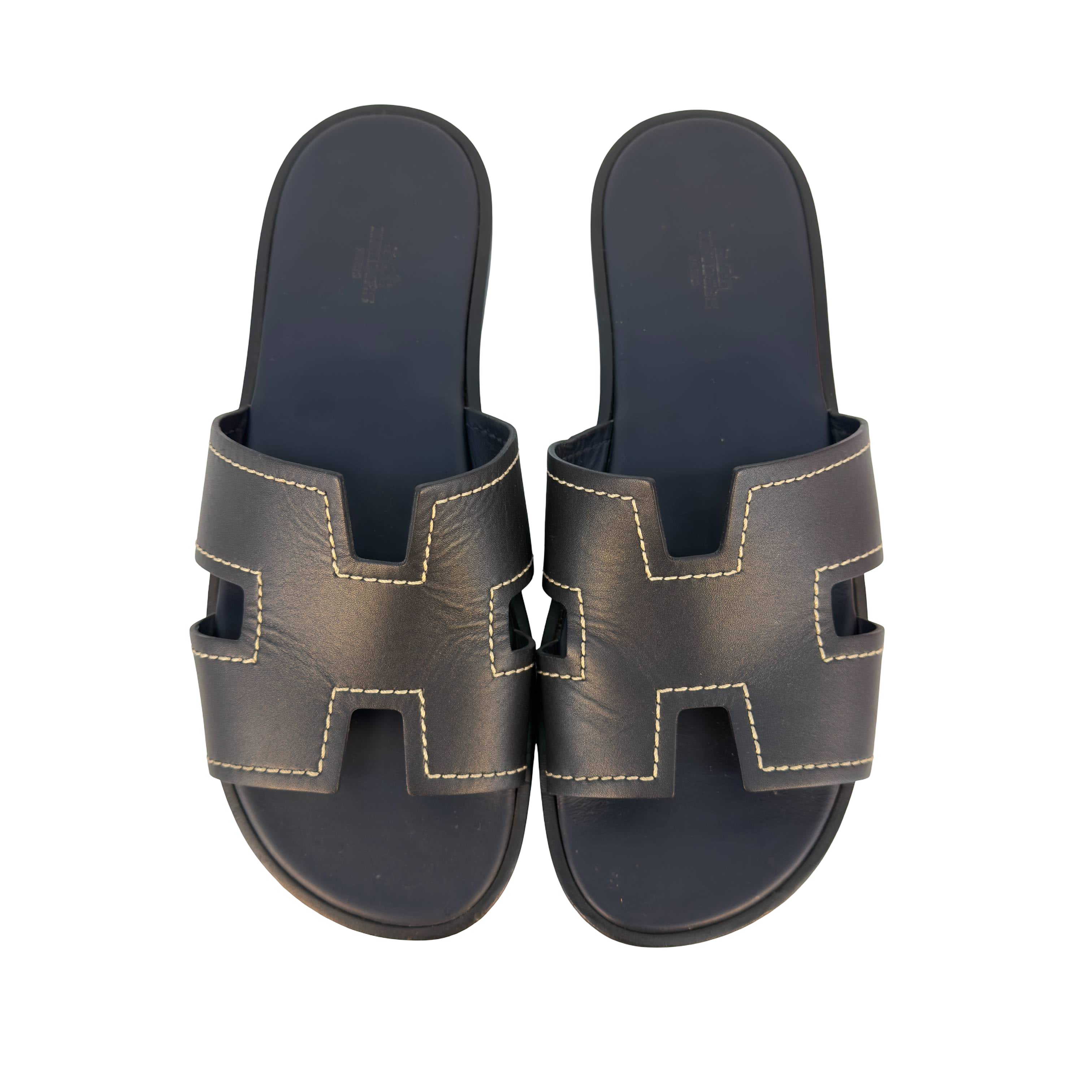 Hermès Izmir Sandale Gr. 44 Schwarz Leder