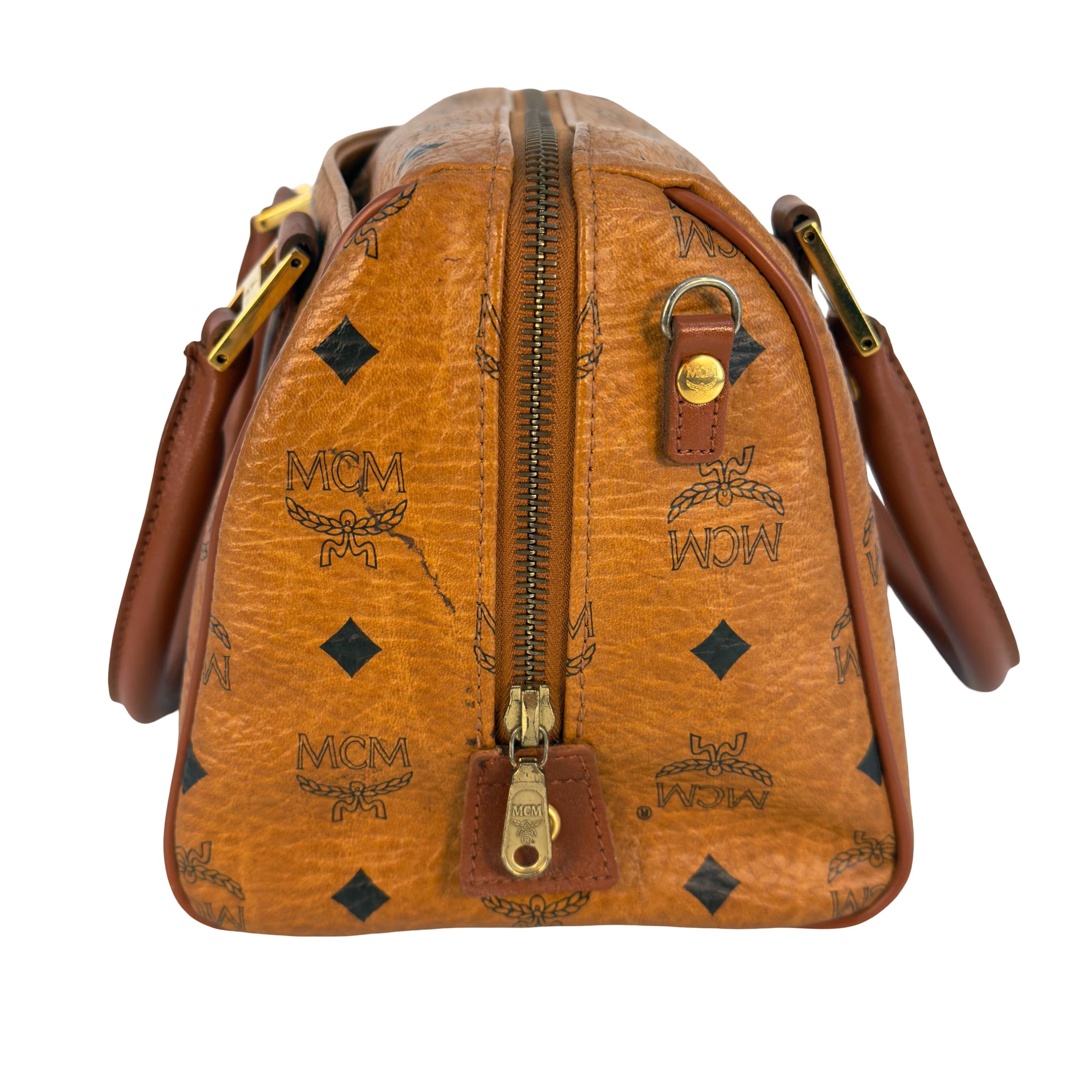 MCM Boston Bag Braun Visetos Monogram
