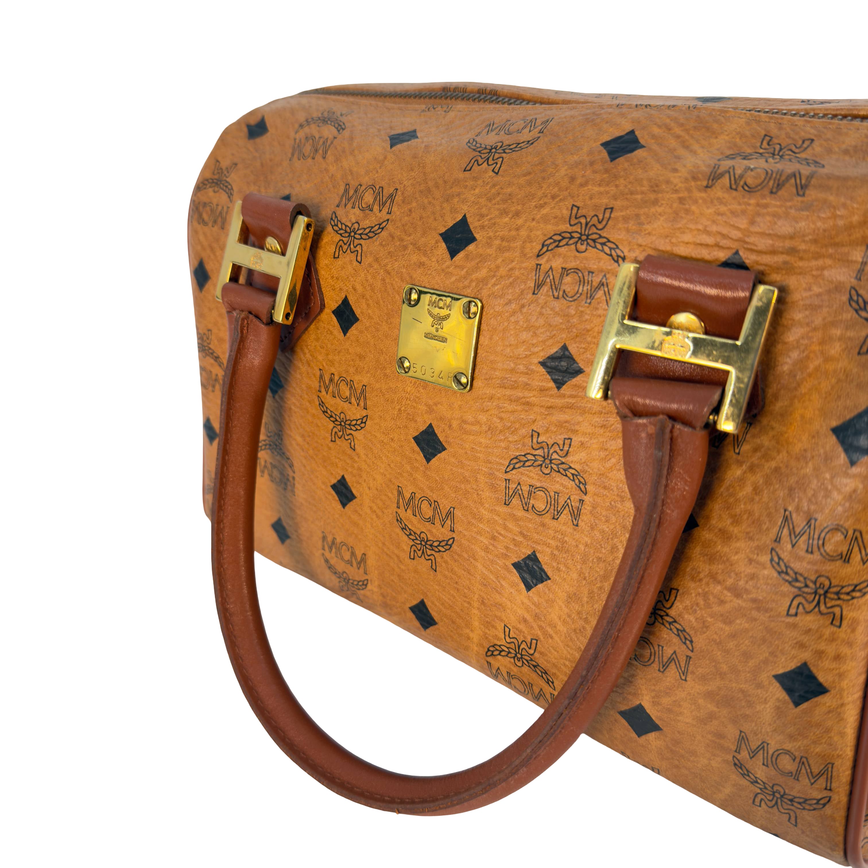 MCM Boston Bag Braun Visetos Monogram